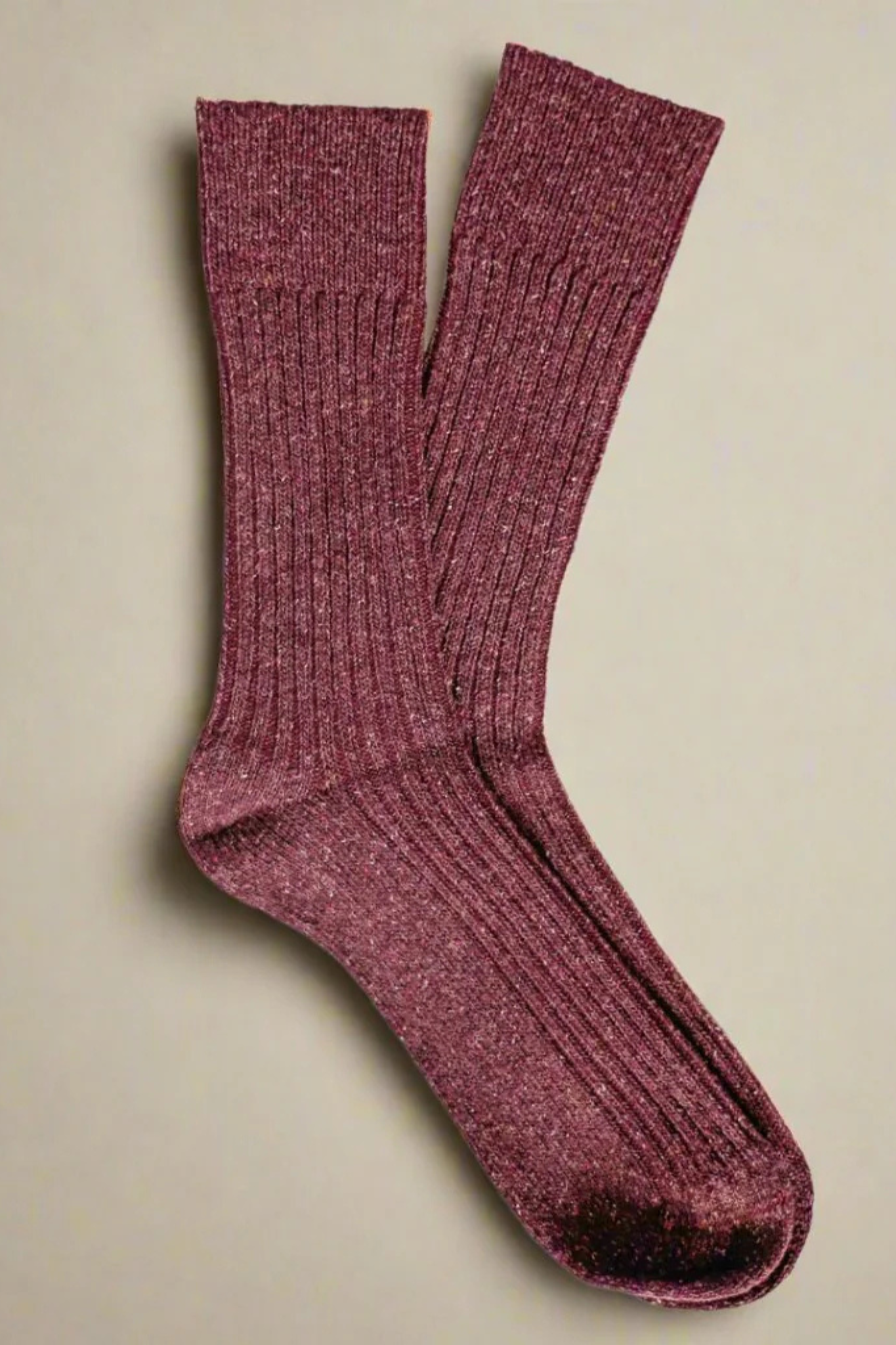 SILK AND WOOL SOCKS - BURGUNDY