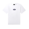 Daily Paper white dotted logo tshirt with logo in navy. Front flatlay view