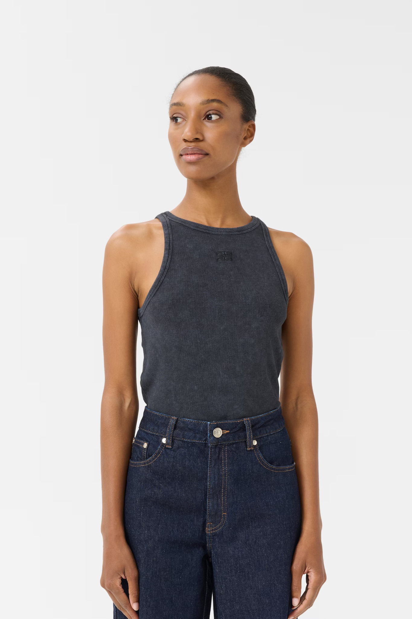 DREW WASHED LOGO TANK - GREY WASHED