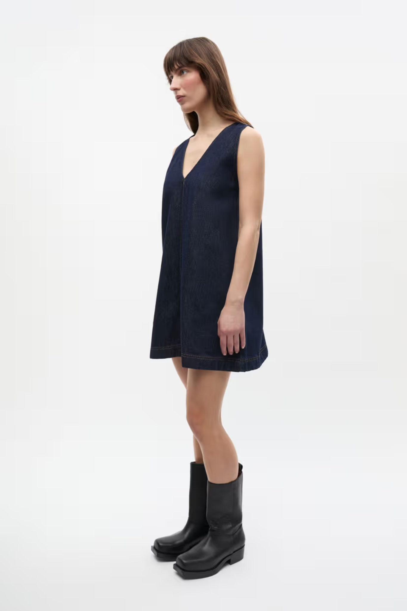 LUCIA SL DRESS - DARK BLUE RINSE