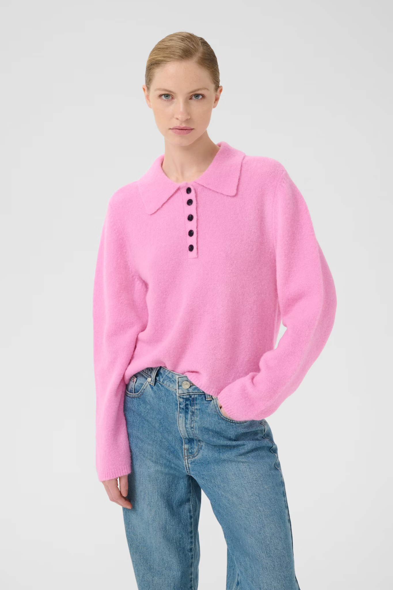 ALPHA POLO PULLOVER - BEGONIA MELANGE