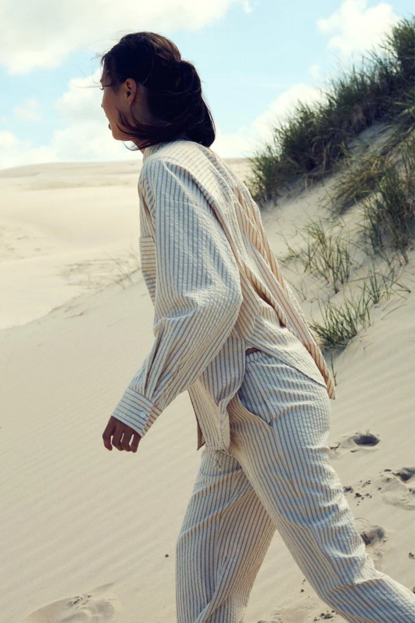 CADEN PANTS - SAND STRIPE