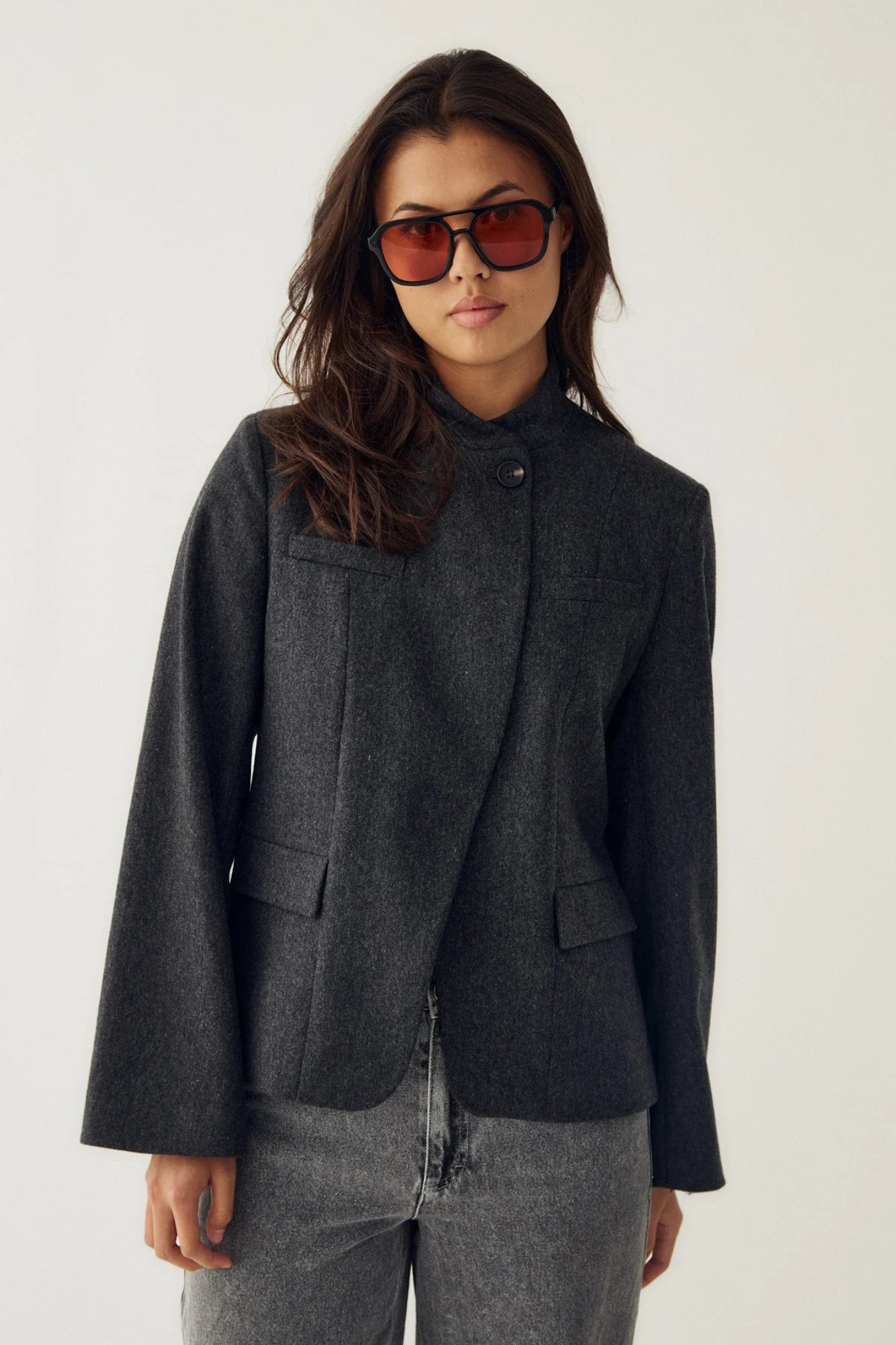 MONIQUE BLAZER - DARK GREY MELANGE