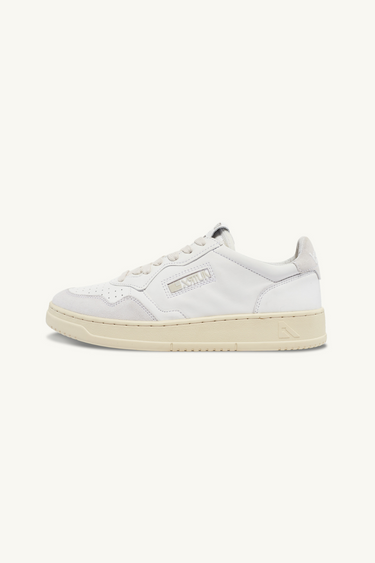 AOLW-CE10 - OPEN LOW SNEAKERS IN LEATHER AND SUEDE COLOR WHITE