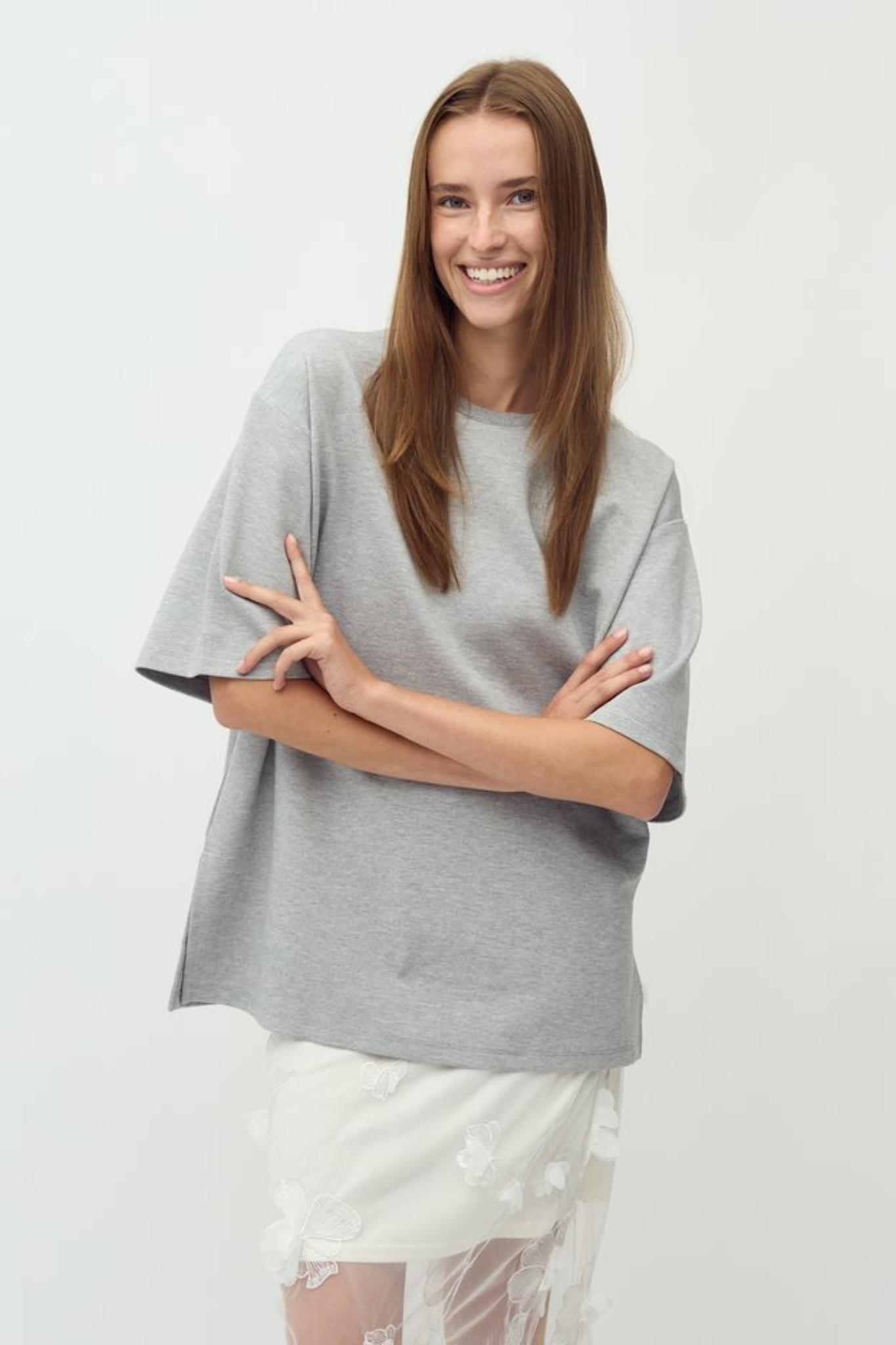 EMRYLIS BETSY T-SHIRT - LIGHT GREY MELANGE