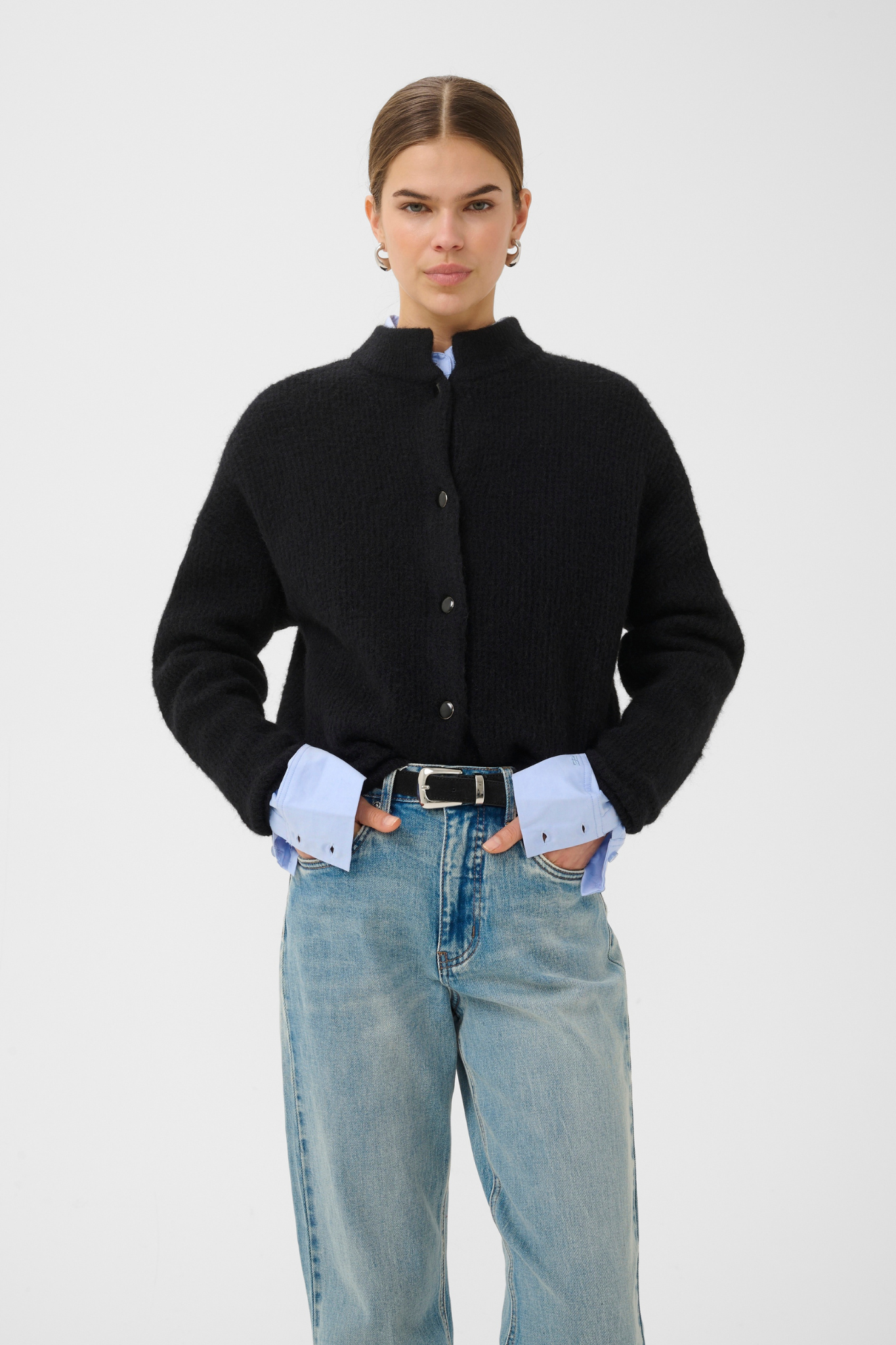 ALPHA SHORT CARDIGAN - SKY CAPTAIN MELANGE