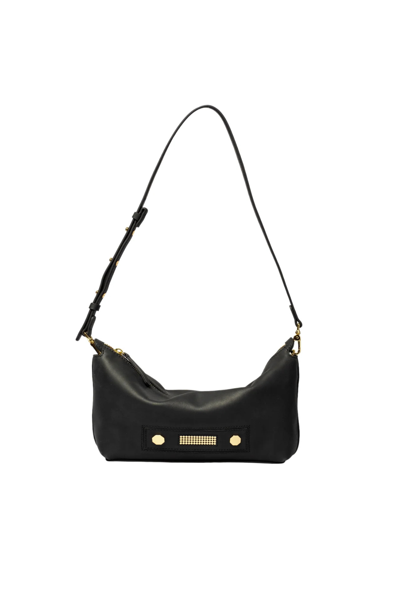 Clio Goldbrenner black Stella classic bag. Front view