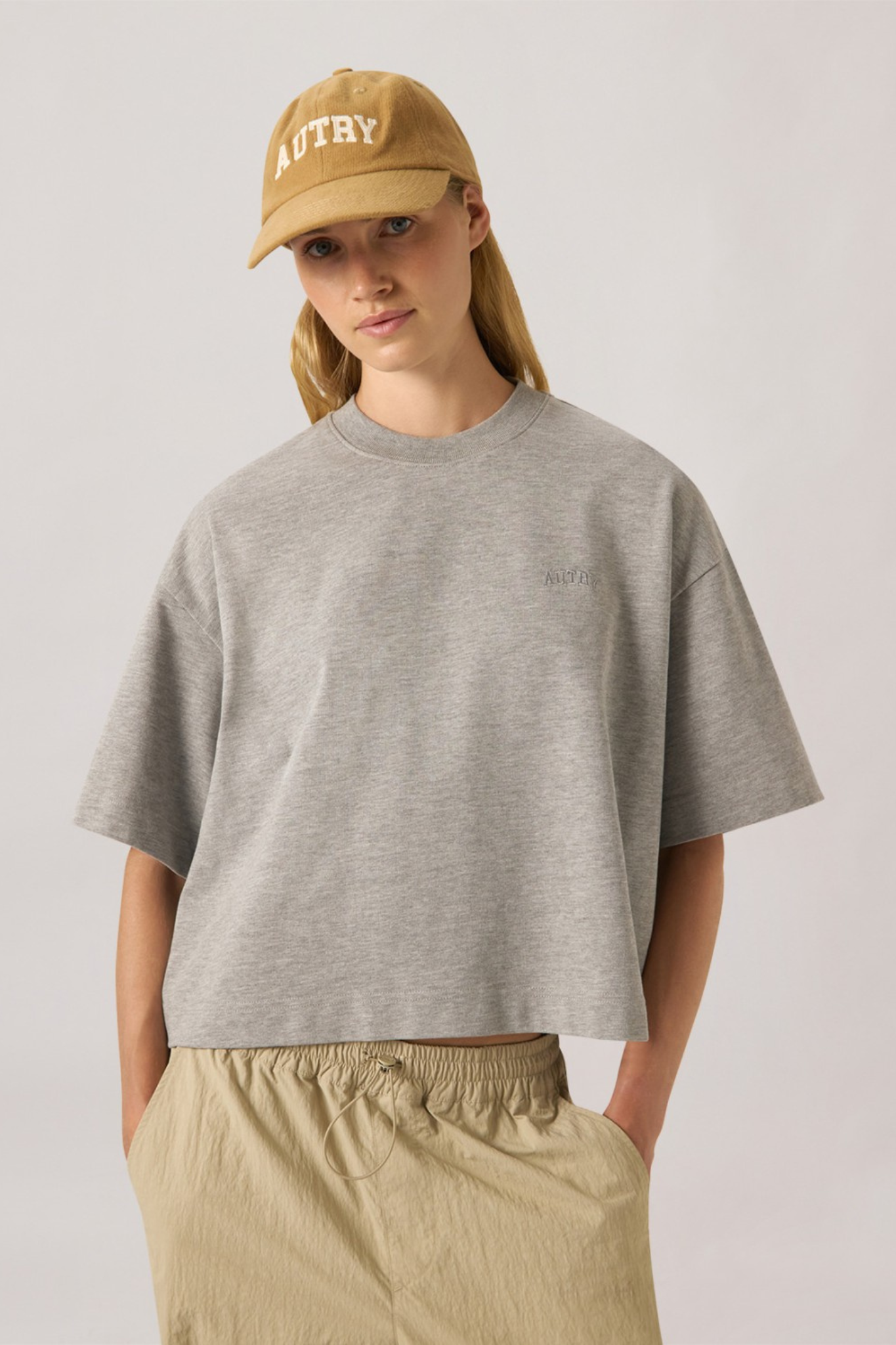 AUTRY MAIN WOMAN T-SHIRT - DARK GREY MELANGE