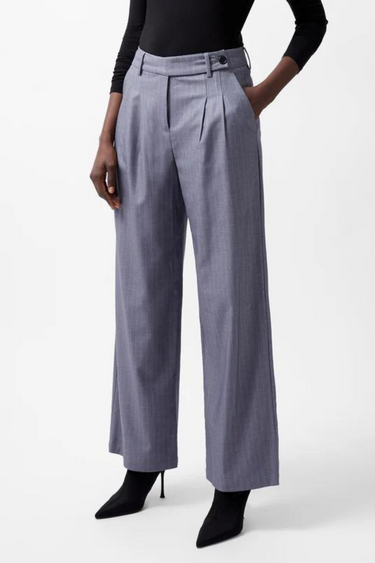 FIORELLA PINSTRIPE PANTS - GREY