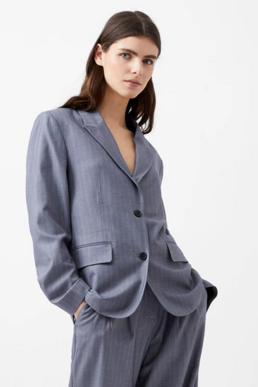 FIORELLLA PINSTRIPE BLAZER - GREY