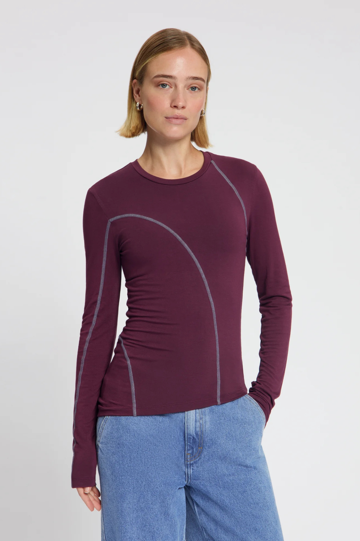 LILA MESH TOP - BORDAUX