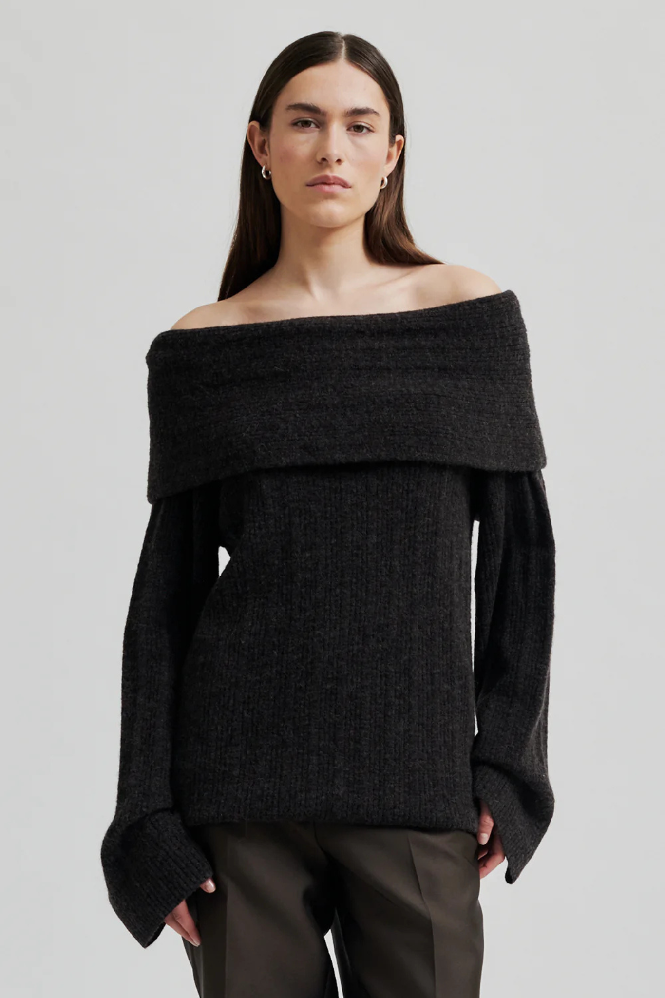 YAYO KNIT OFF SHOULDER - MULCH