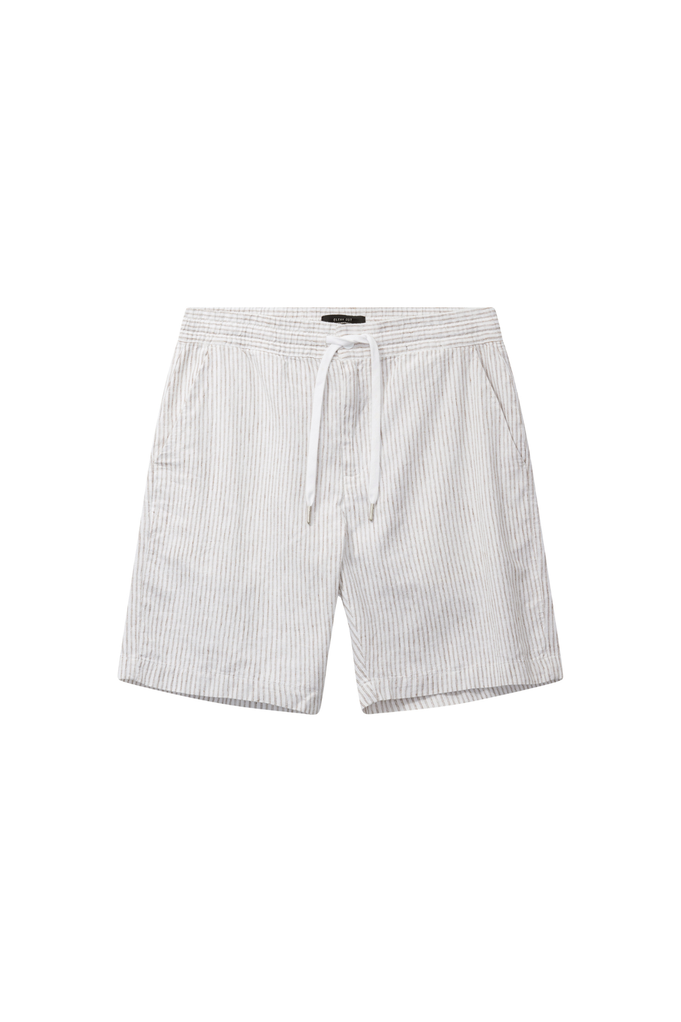 BARCELONA LUCA STRIPED SHORTS - WHITE/SHITAKE
