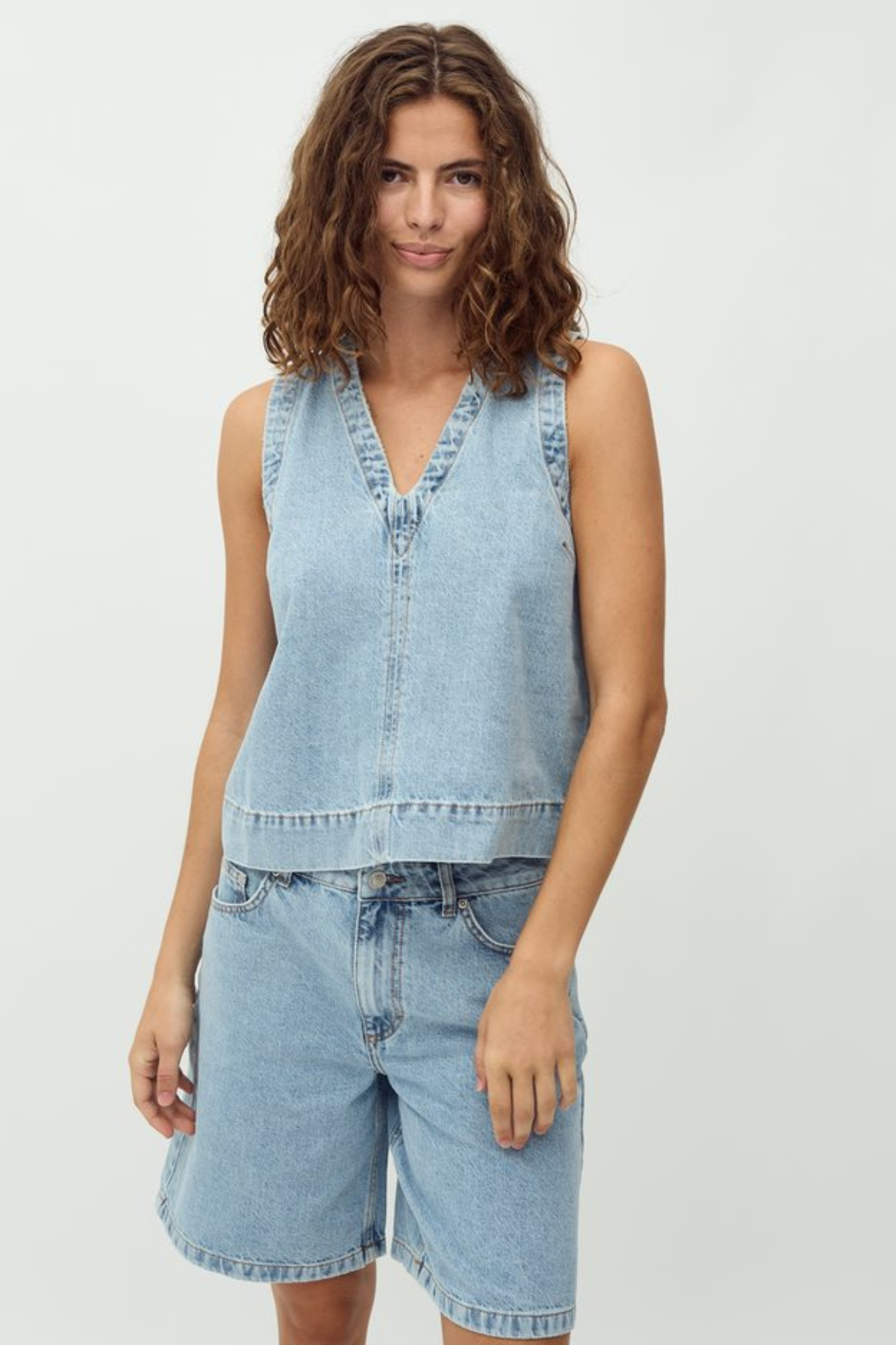 LOUISANA MAYAFABS TOP - VINTAGE LIGHT BLUE