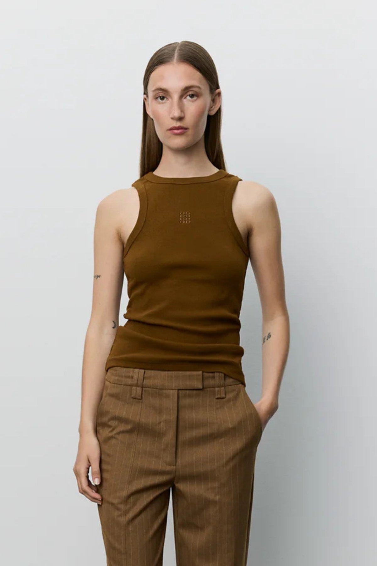 BECA RIB TANK TOP - MAPLE BROWN