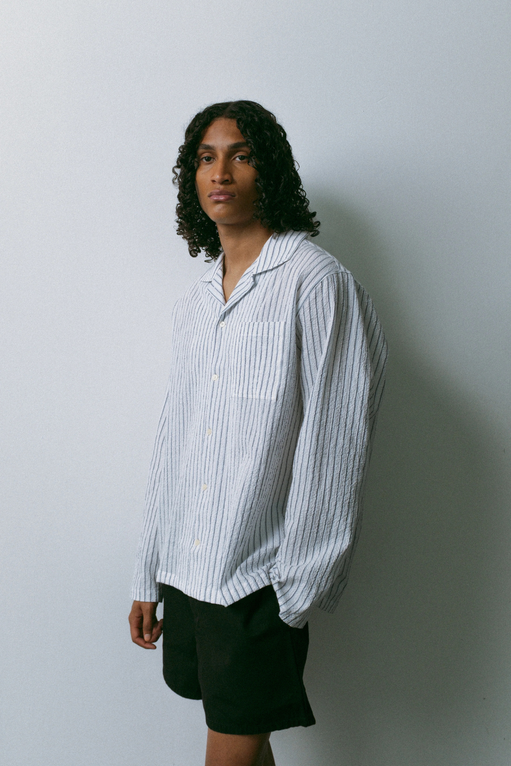 STRIPED TSR SHIRT - WHITE