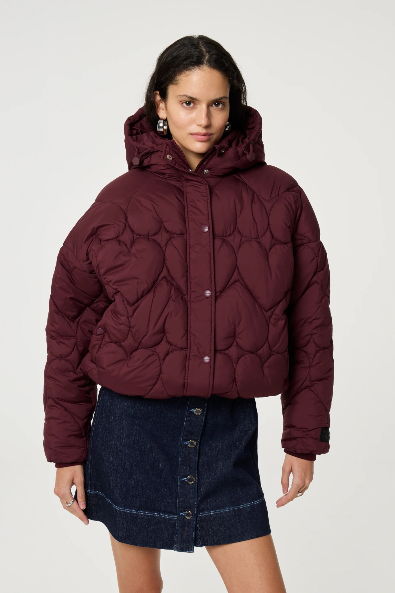 PRISCA PUFFER SWEATER- DEEP BURGUNDY