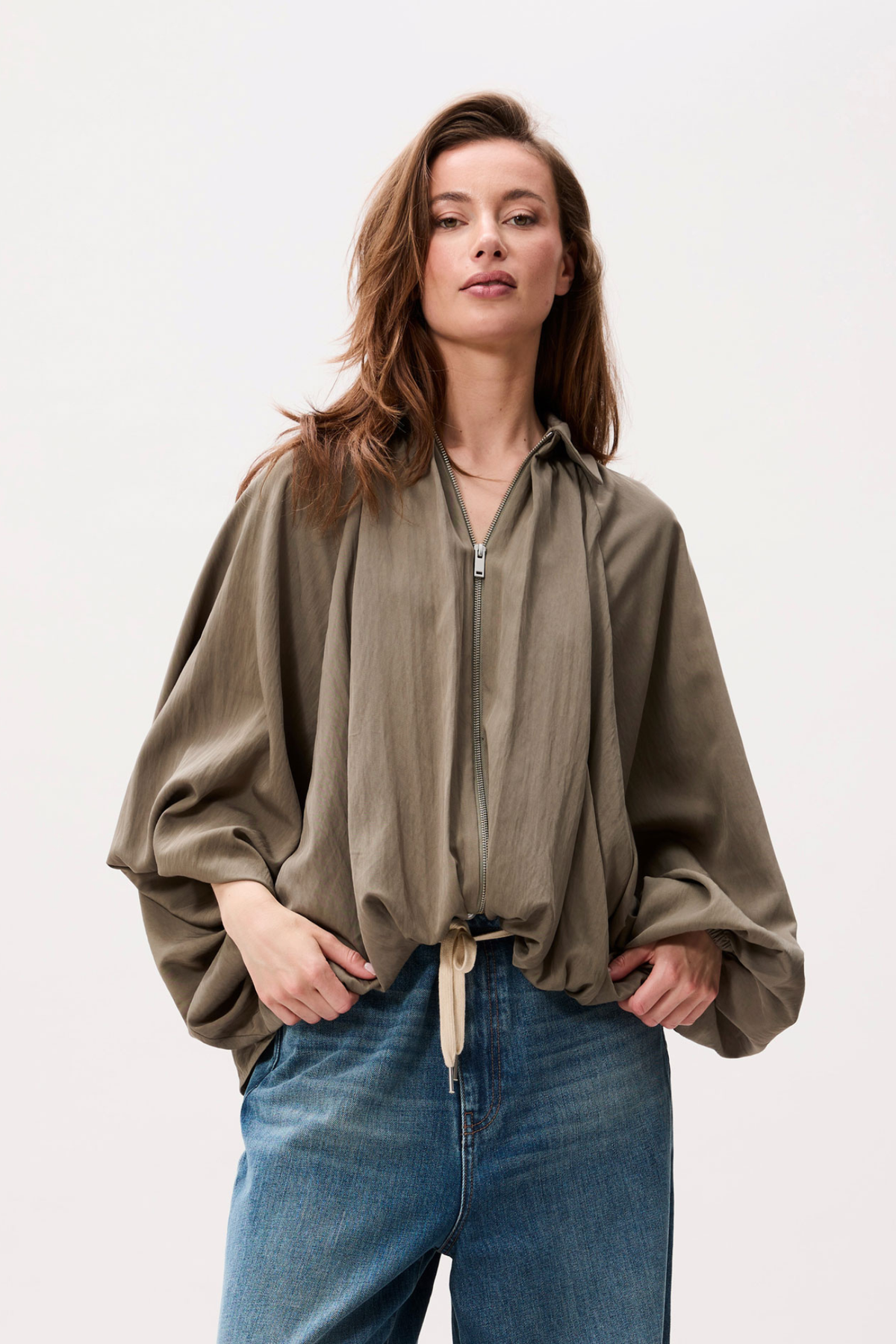 DRAPED BLOUSE - BEETLE
