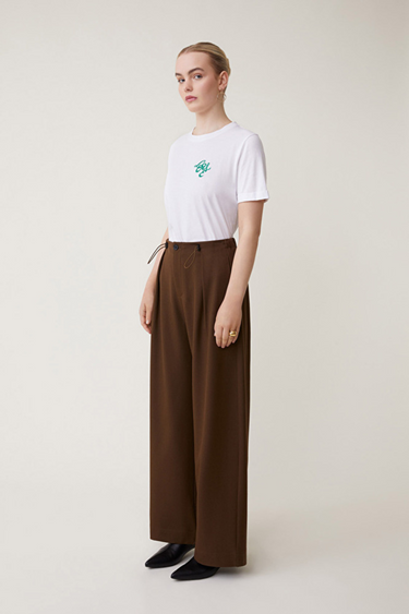 JIO WIDE LEG PANTS - CHOCO