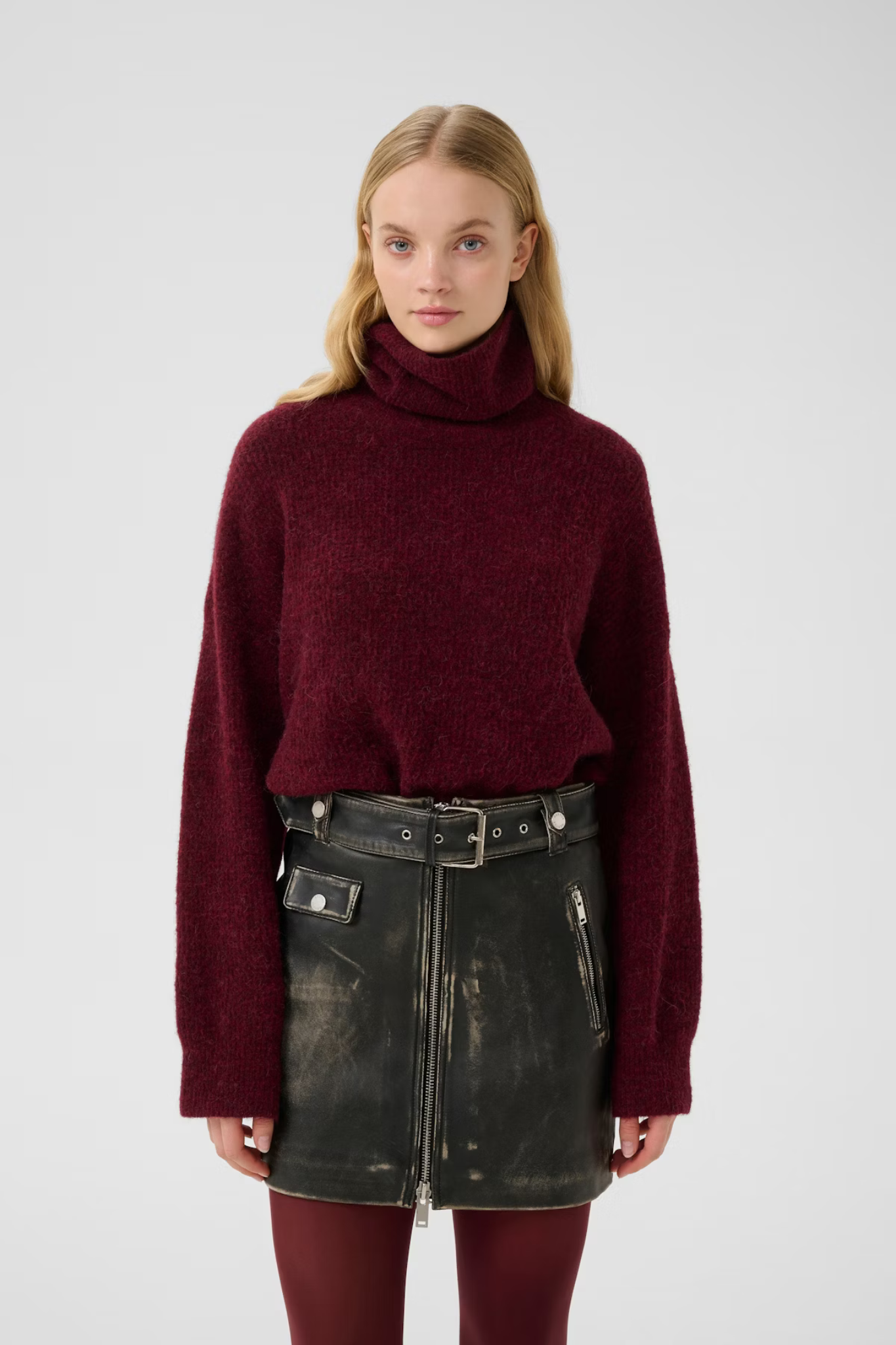 ALPHAGZ ROLLNECK KNIT - BLOOD RED MÉLANG