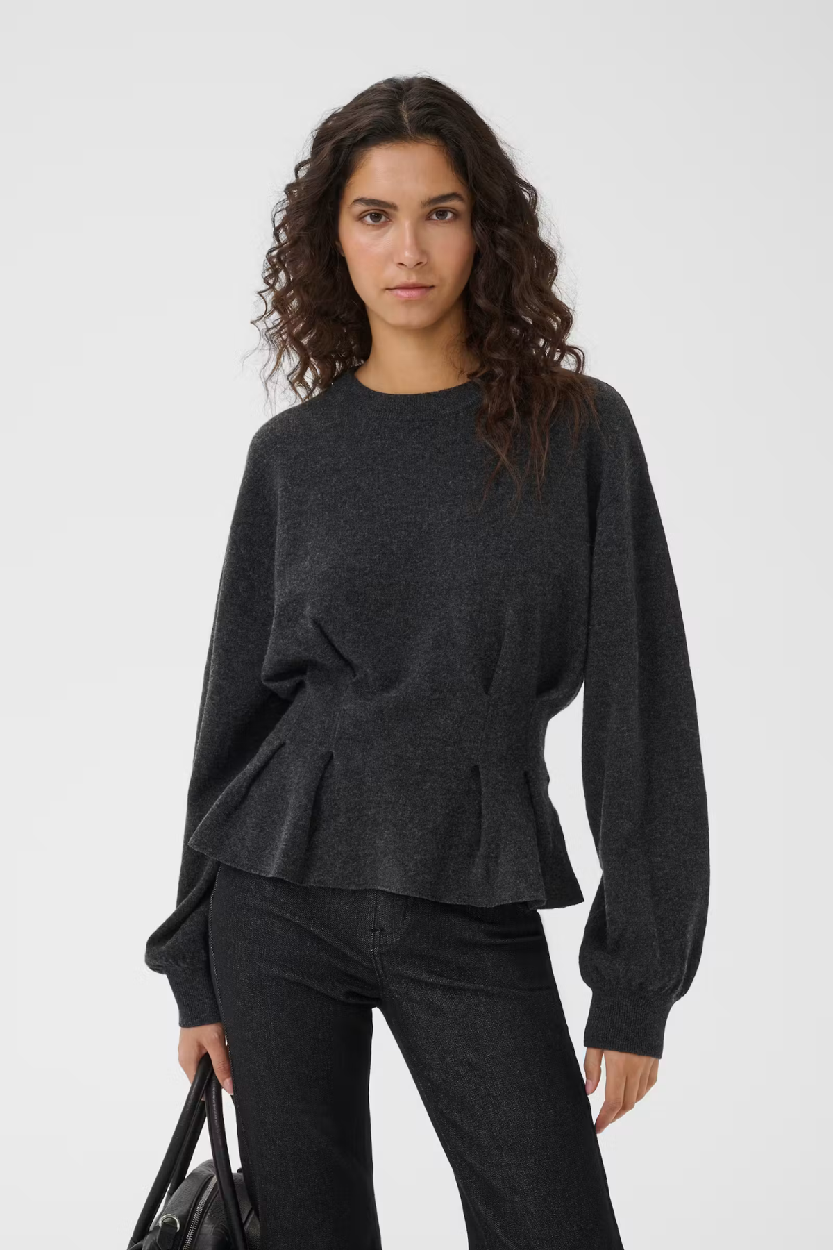 MANZI TAILLE-PULLOVER - DEEP GRAPHITE MELANGE