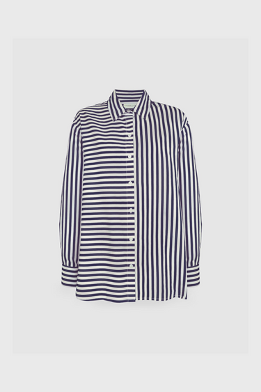 BOY SHIRT - NAVY STRIPE