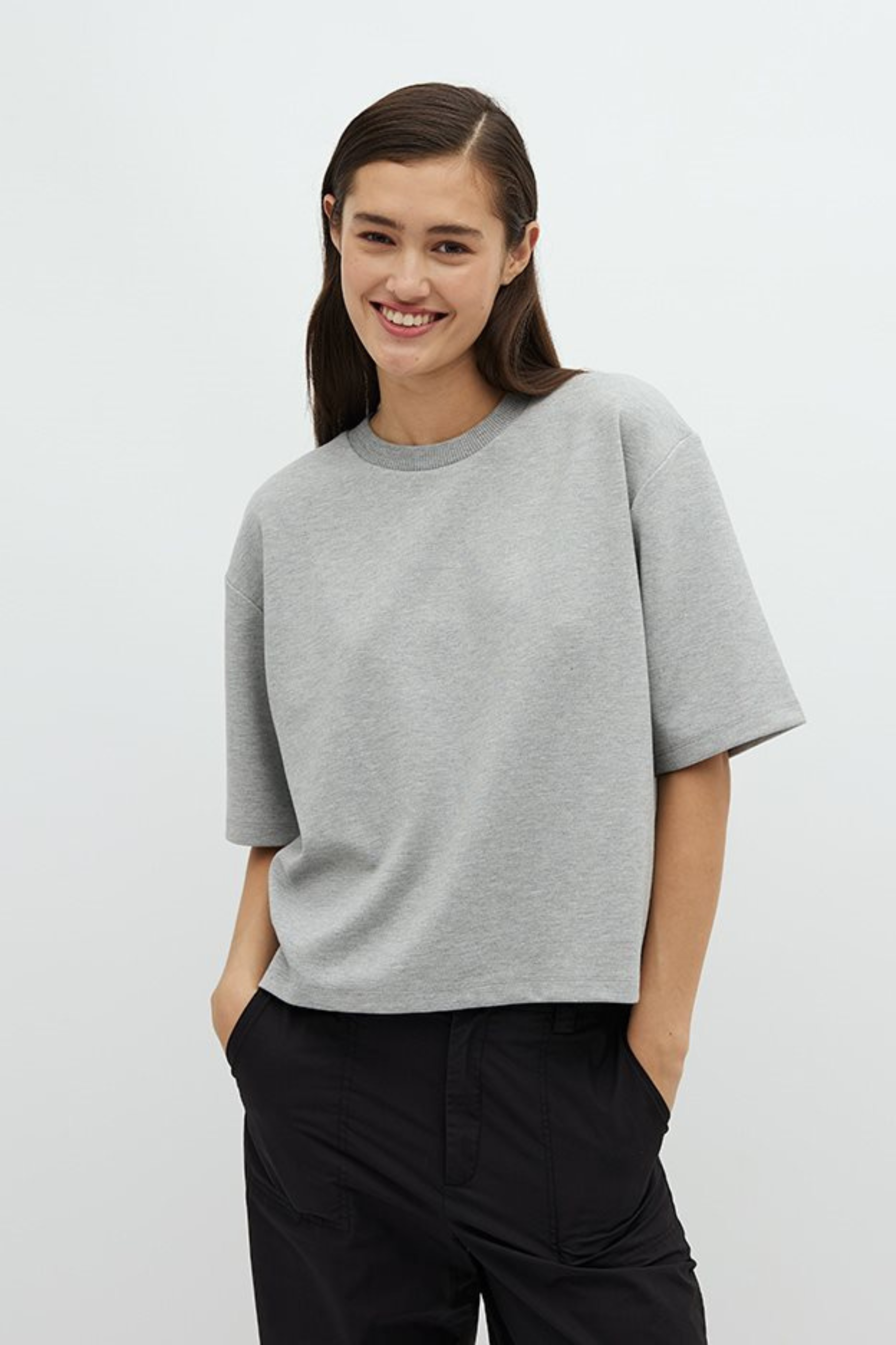 EMRYS BETSY T-SHIRT - LIGHT GREY MELANGE