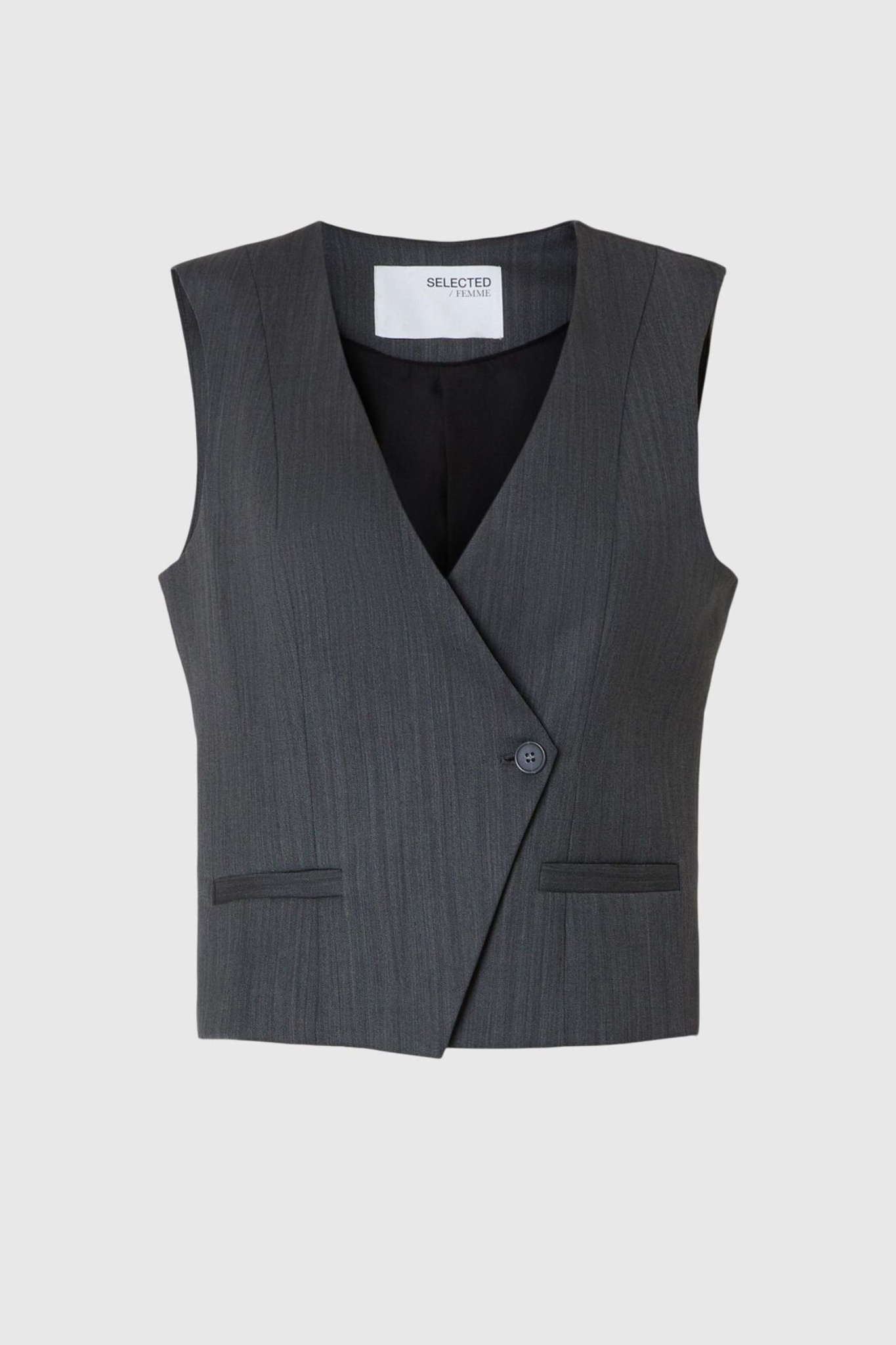 SLFFENIA ASYMMETIC VEST - STEEL GREY