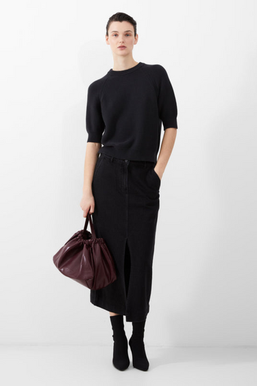 DENVER MIDAXI SKIRT - JUST BLACK