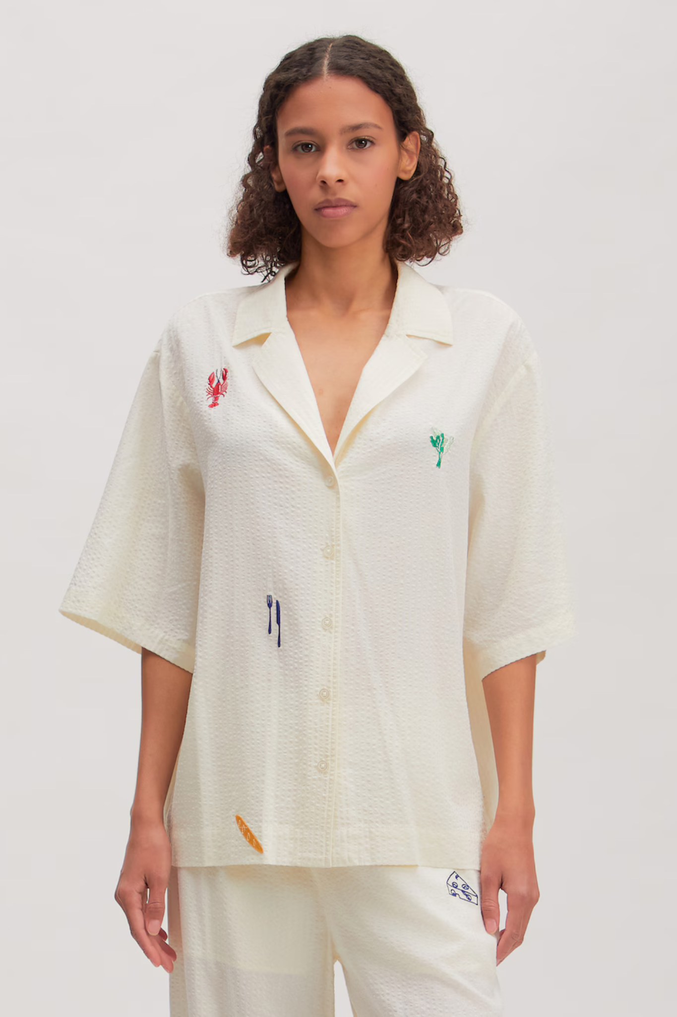 HOLLY SHIRT - PAPYRUS + EMBROIDERY