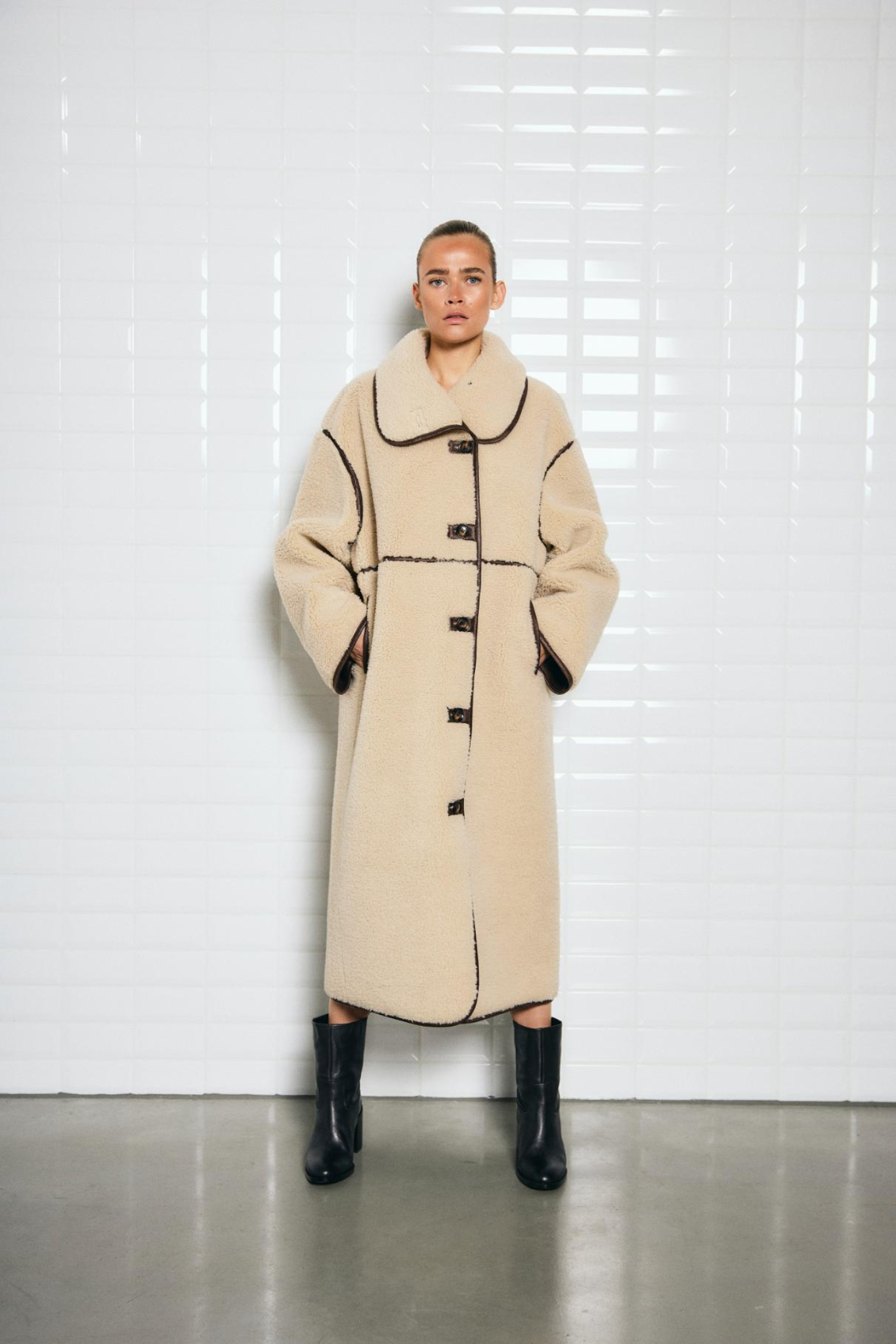 DAJANA PILE COAT - BIRCH