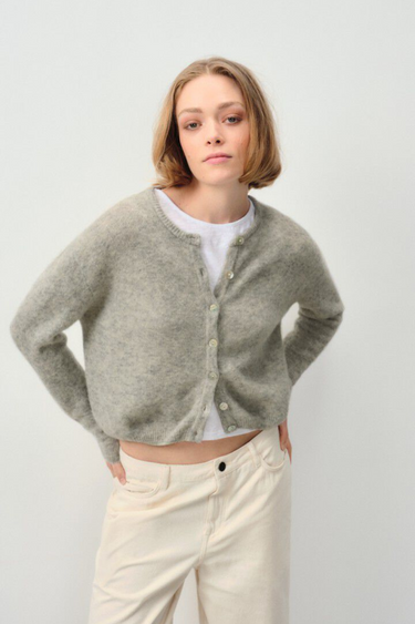 VITOW CARDIGAN - GREY MELANGE