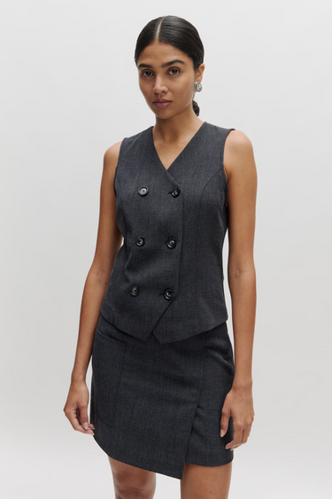 SKYLER GILET - DARK GREY MELANGE