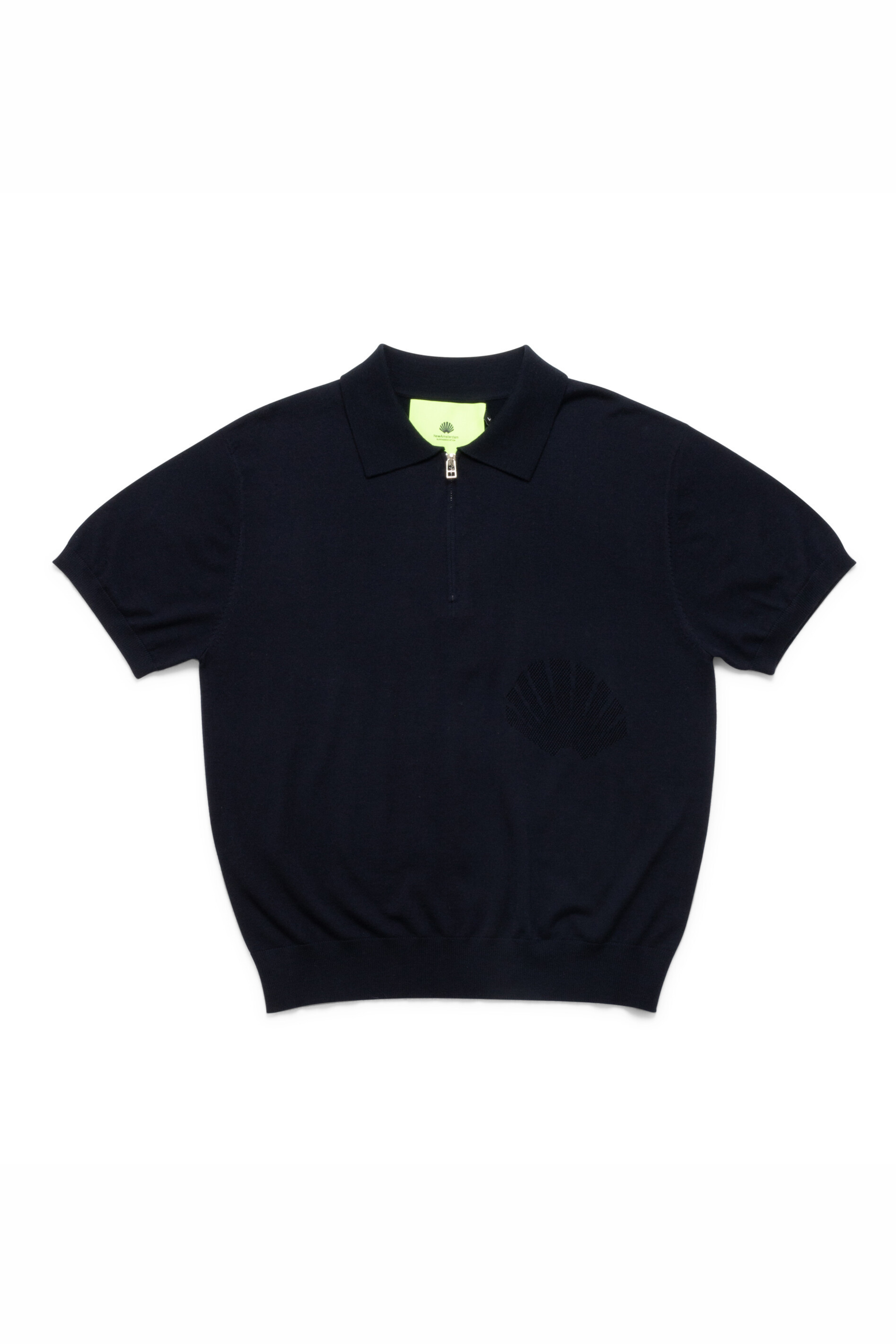 ZIP POLO KNIT - BLACK