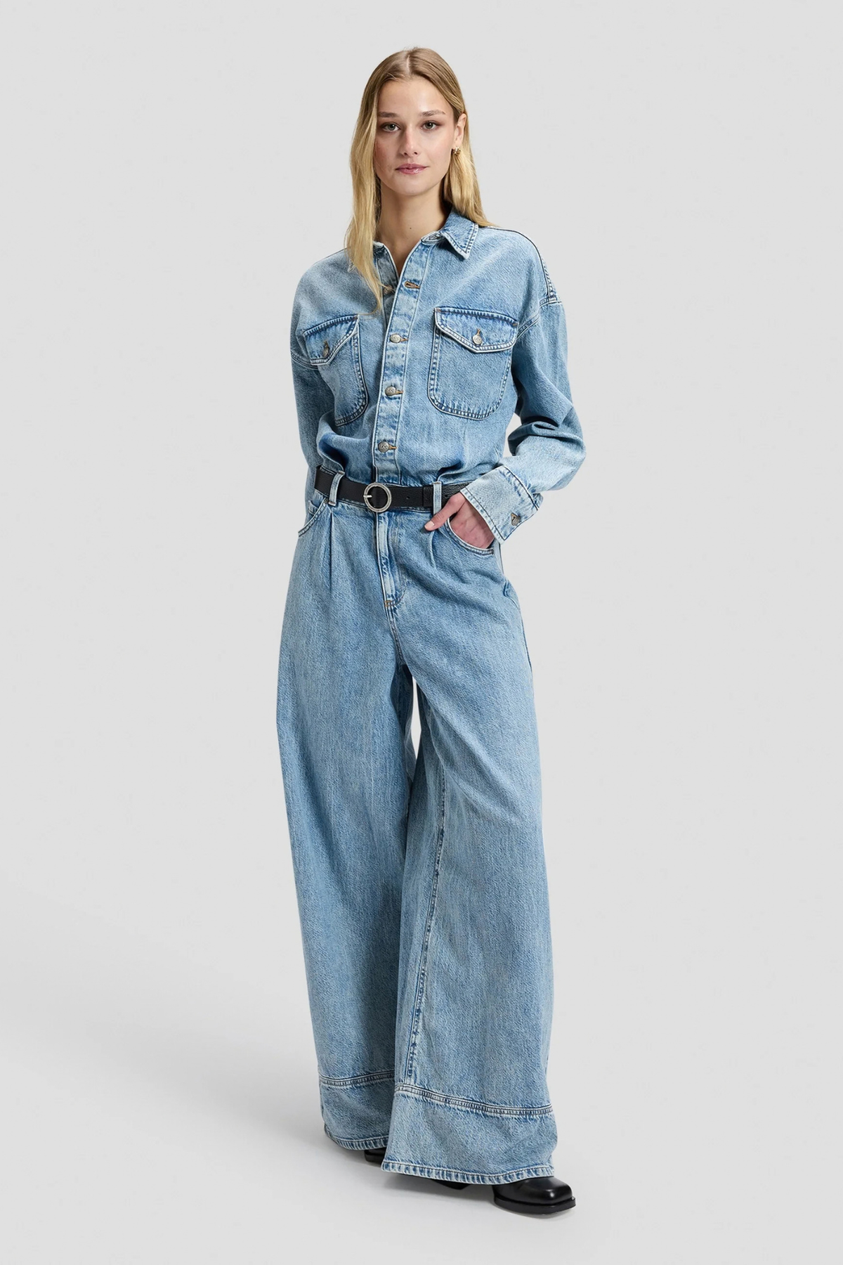 LS JUMPSUIT - DENIM BLUE