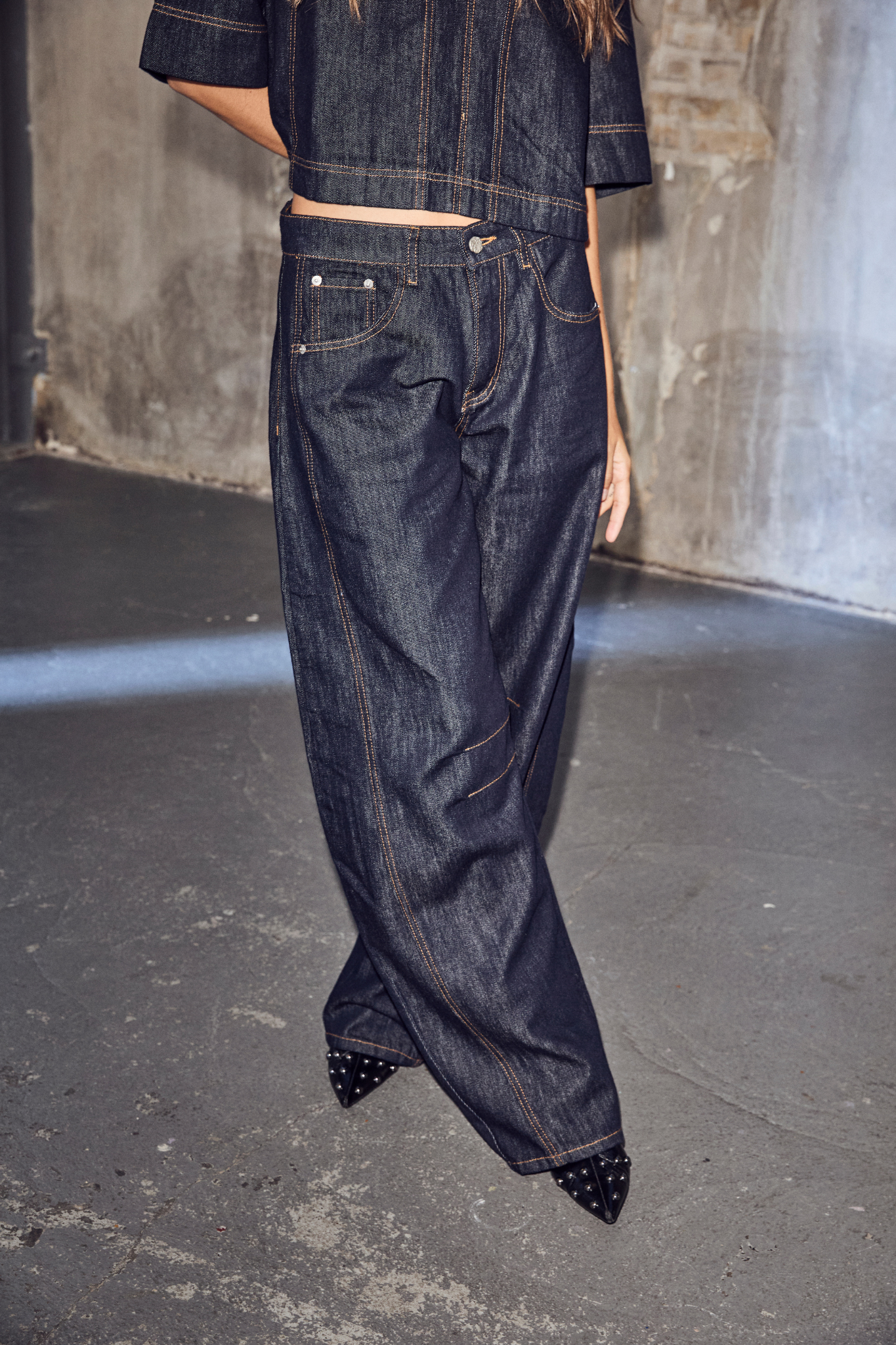 DREW BARREL PANEL JEANS - UNWASHED DENIM
