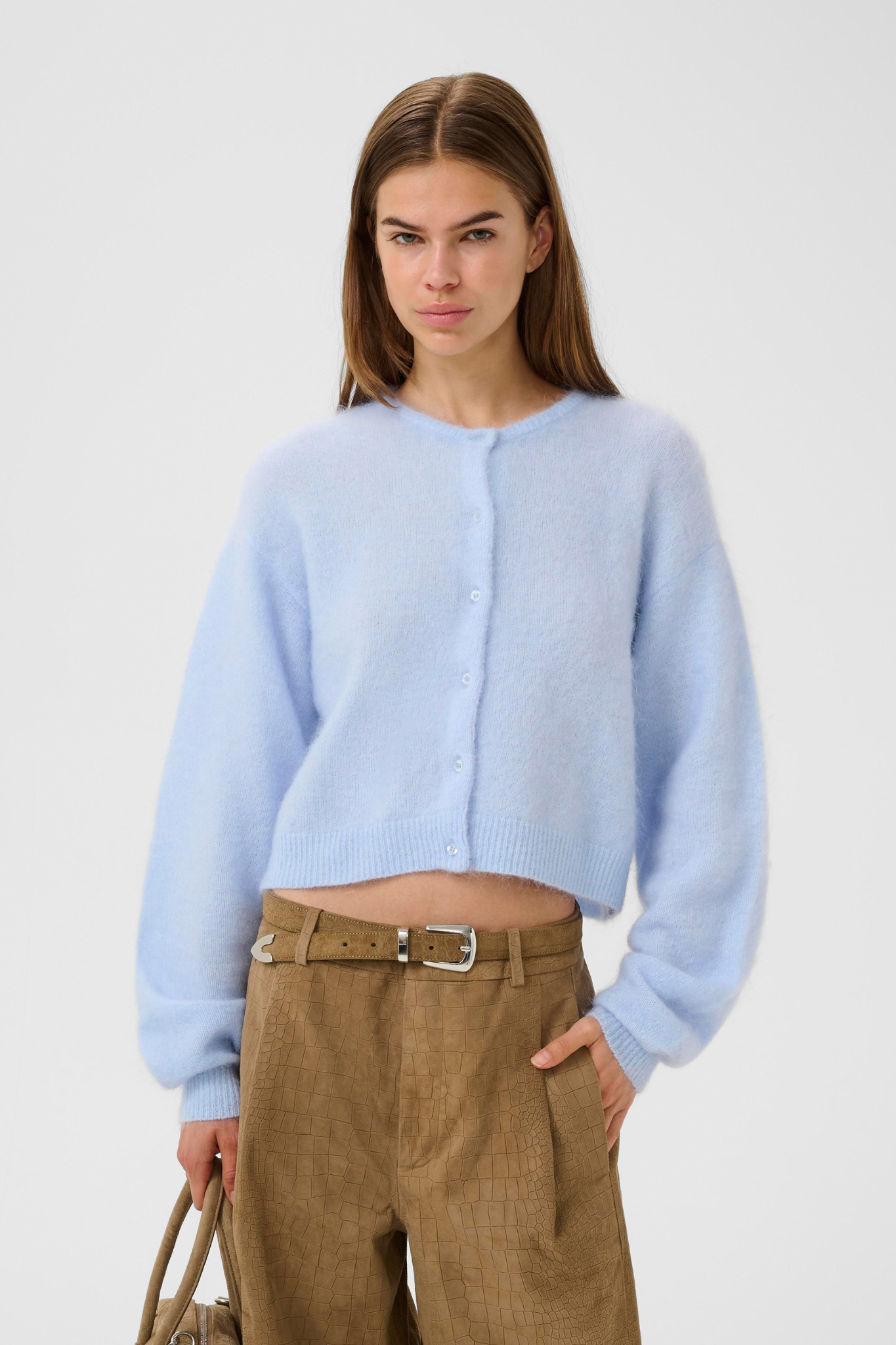 DEBBIE SHORT CARDIGAN - BLUE FINCH MELANGE
