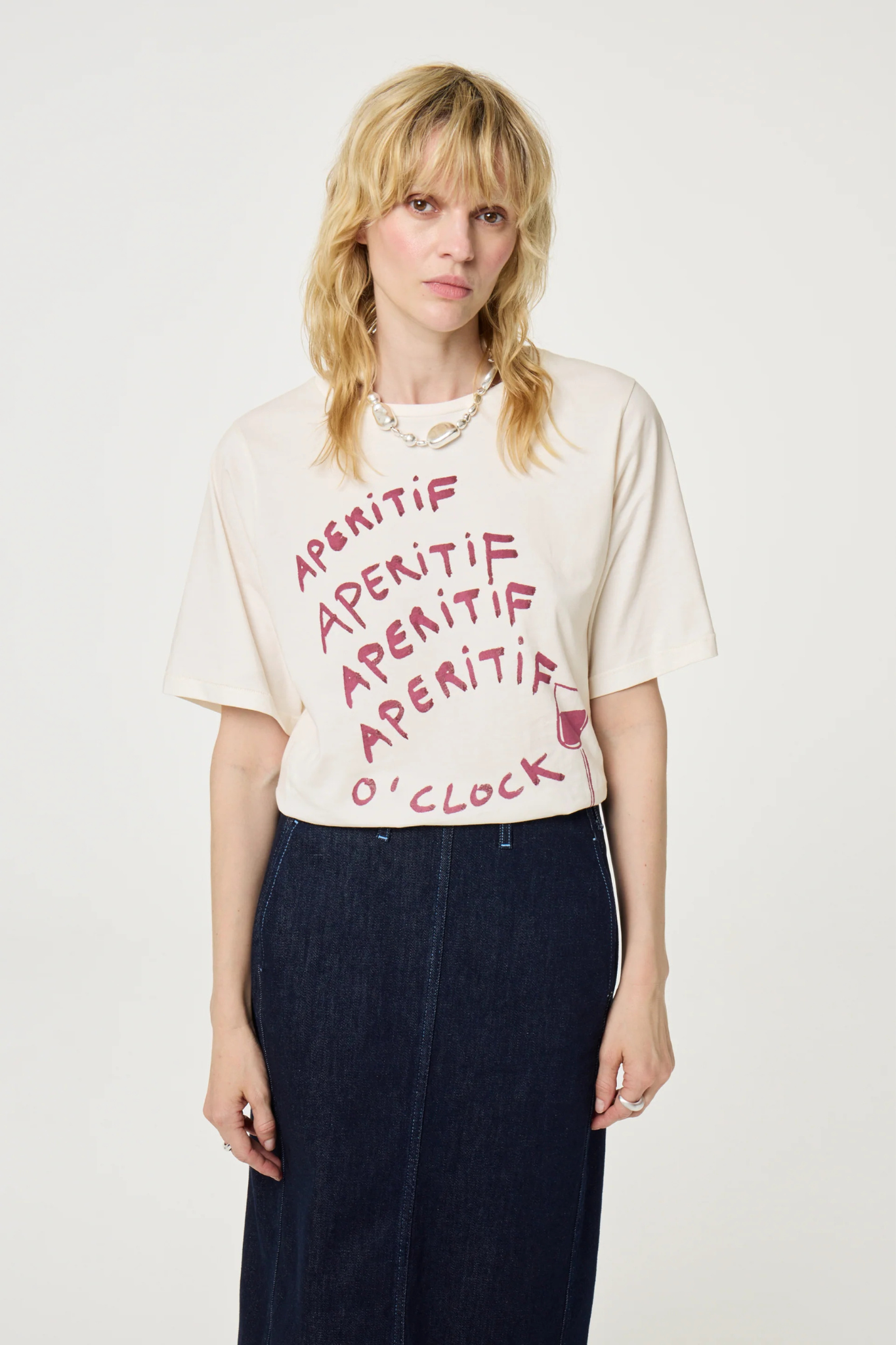 ROSE WINE T-SHIRT - COSY WHITE
