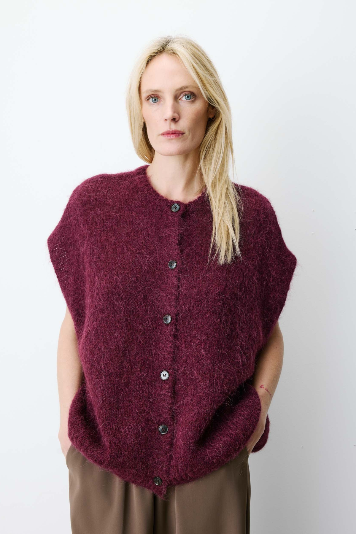 ADDISON CARDIGAN - AUBERGINE