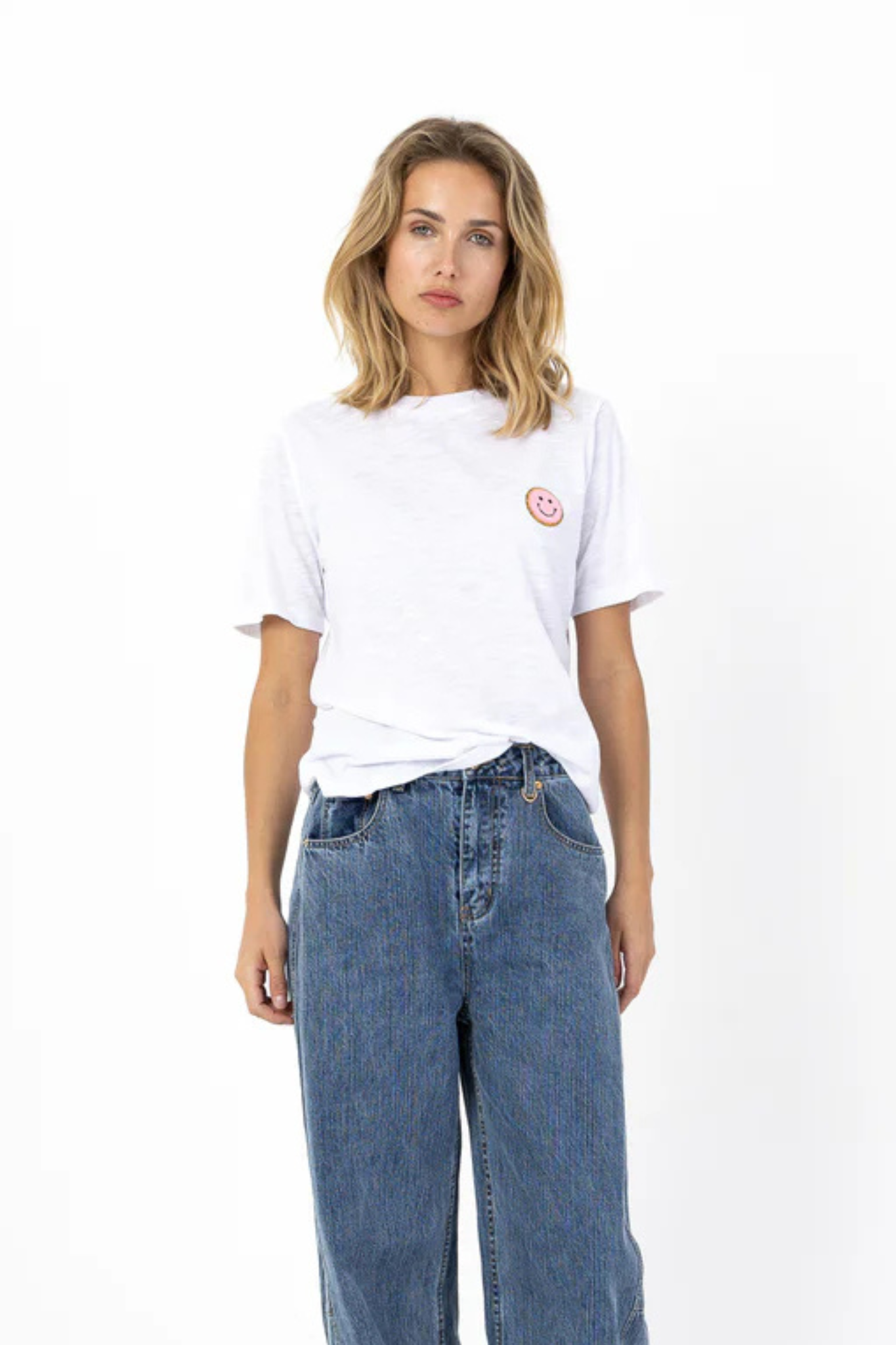 SMILE T-SHIRT MID SLEEVE - PINK SMILE