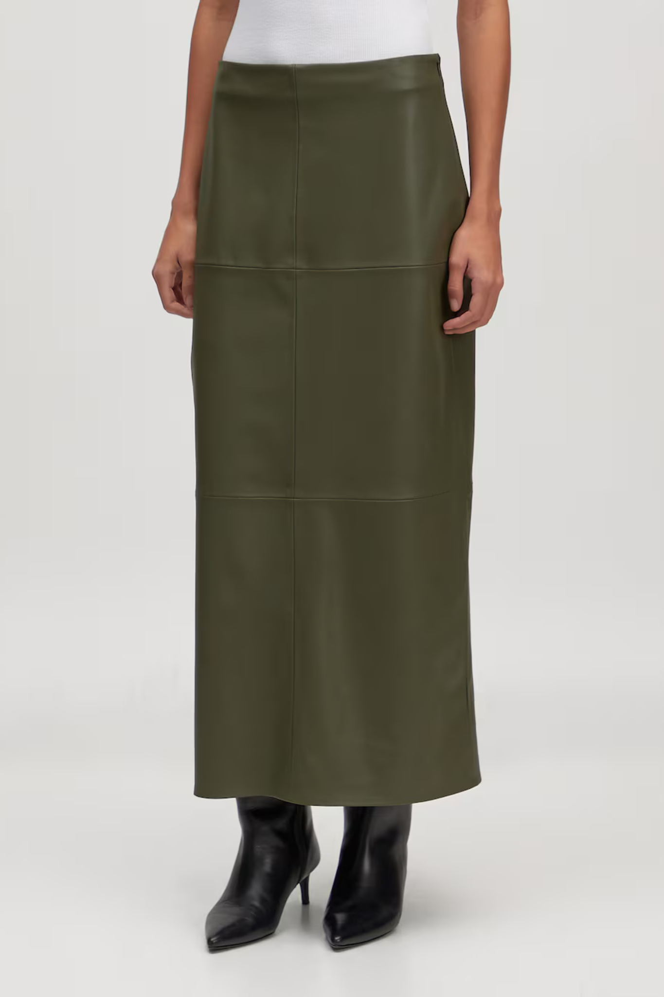 JELLA PU SKIRT - GRAPE LEAF