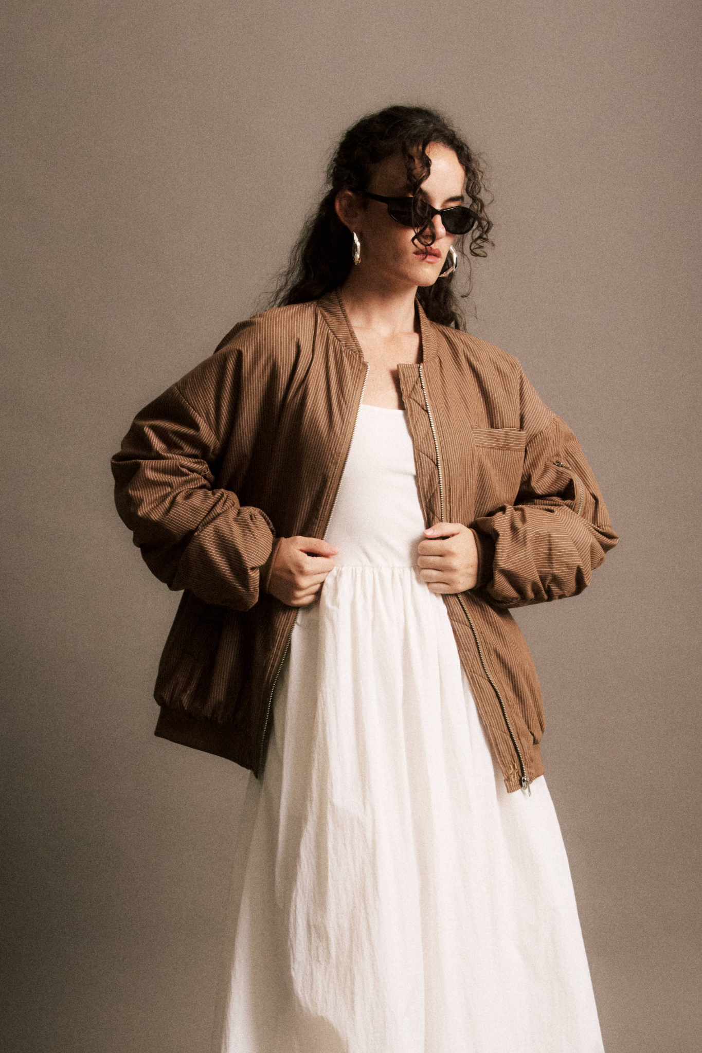 NATHAN BOMBER JACKET - CHOCOLAT