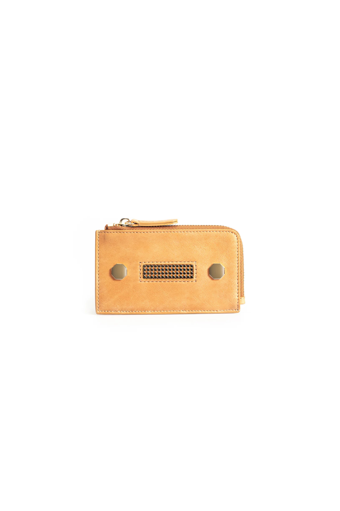 Clio Goldbrenner camel classic wallet. Front view