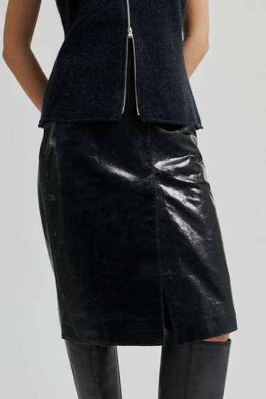 QUEENS LEATHER SKIRT - NIGHT SKY