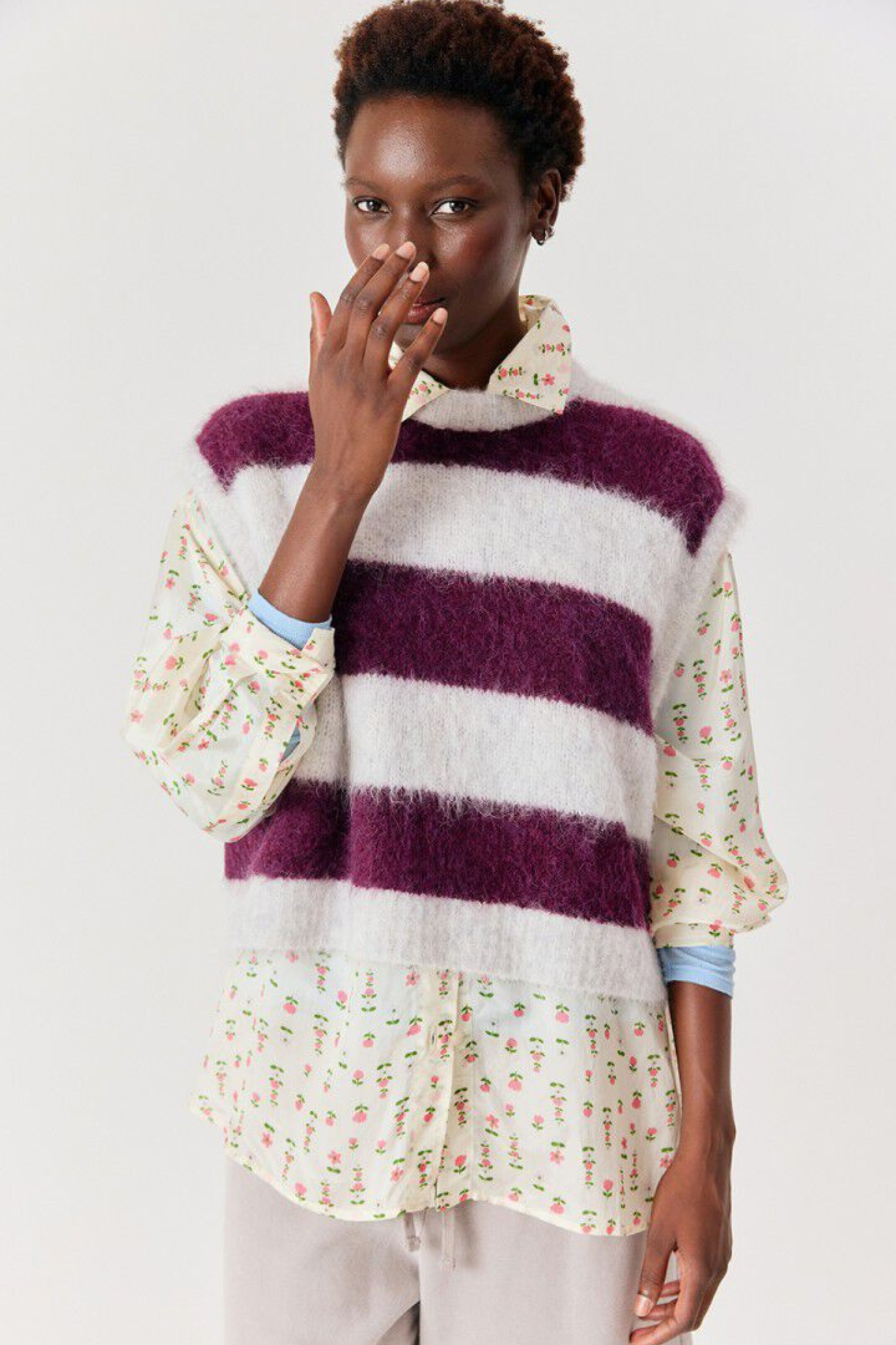 NIBY SWEATER WOMEN - CRANBERRY STRIPES