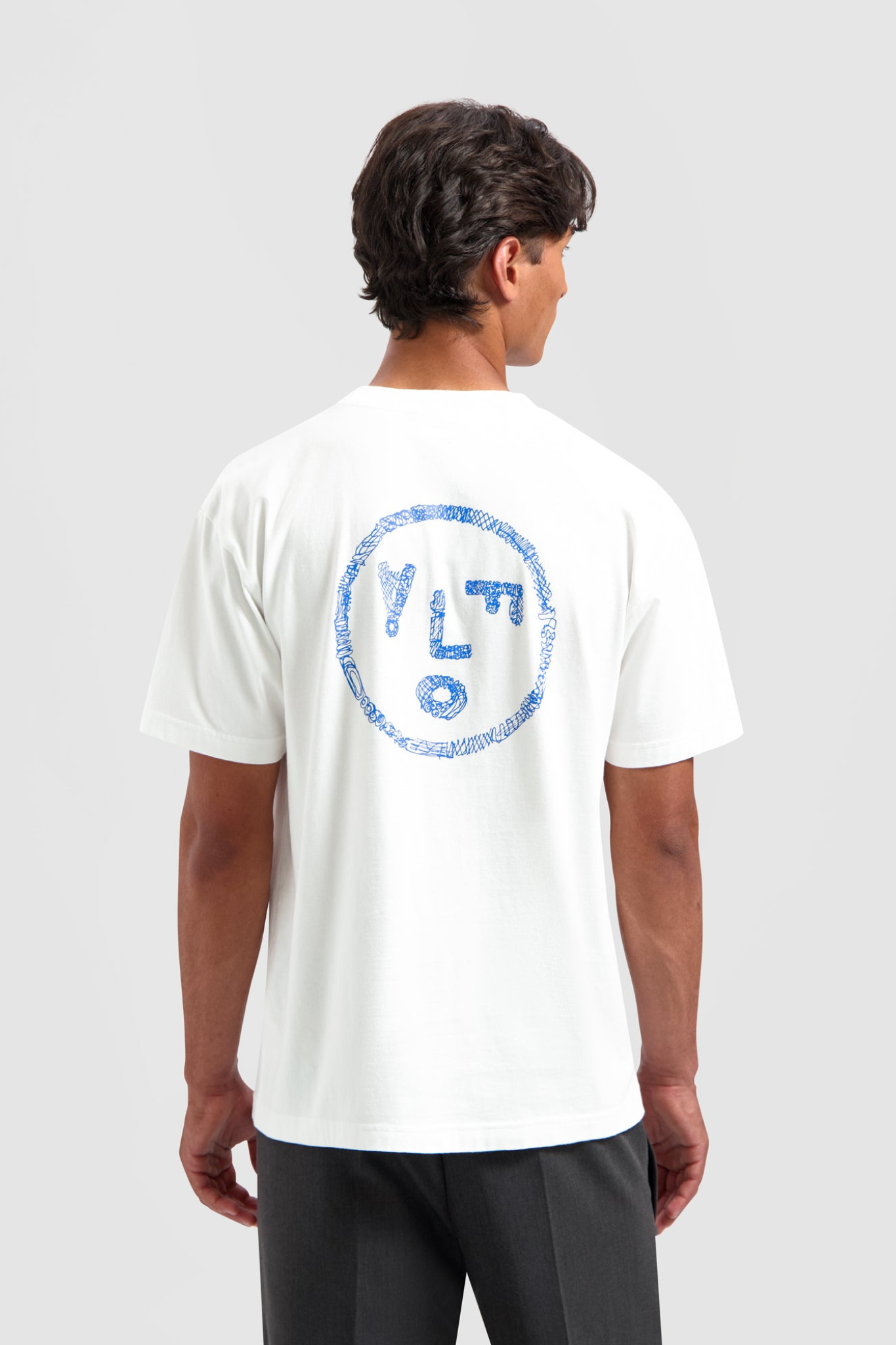 SCRIBBLE FACE T-SHIRT - OPTICAL WHITE