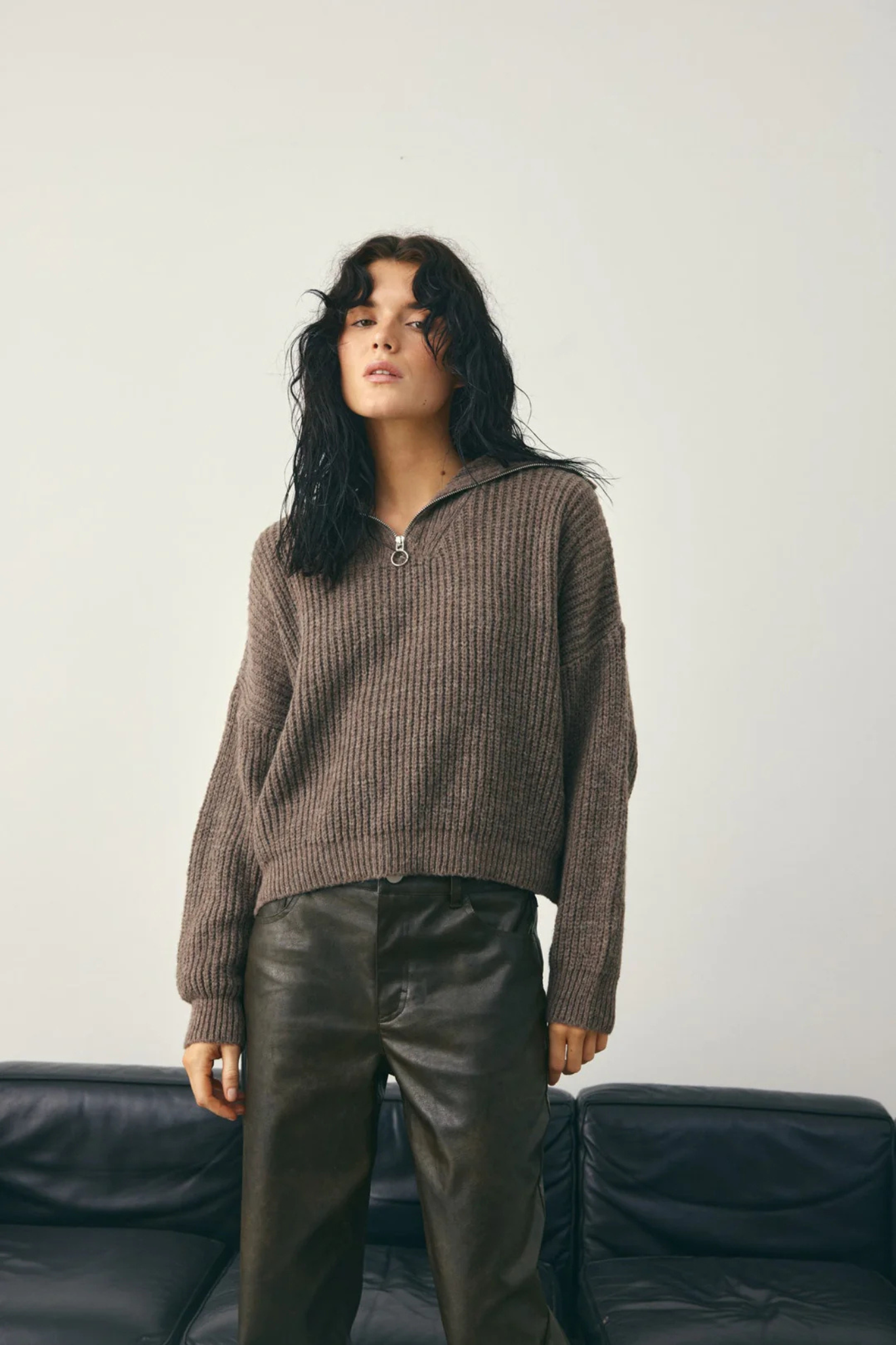 LESIA KNIT - TIMBER WOLF MELANGE