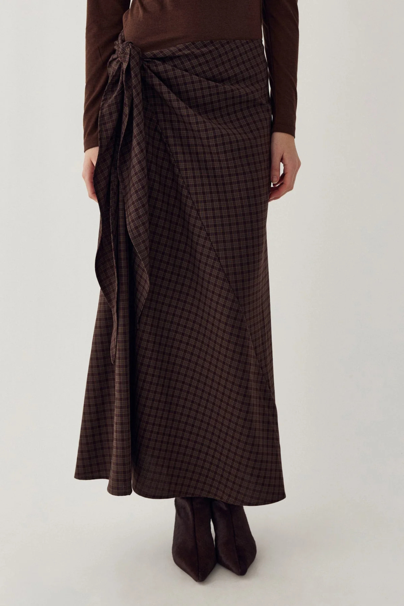 MITTY SKIRT - DEVANA BROWN CHECK