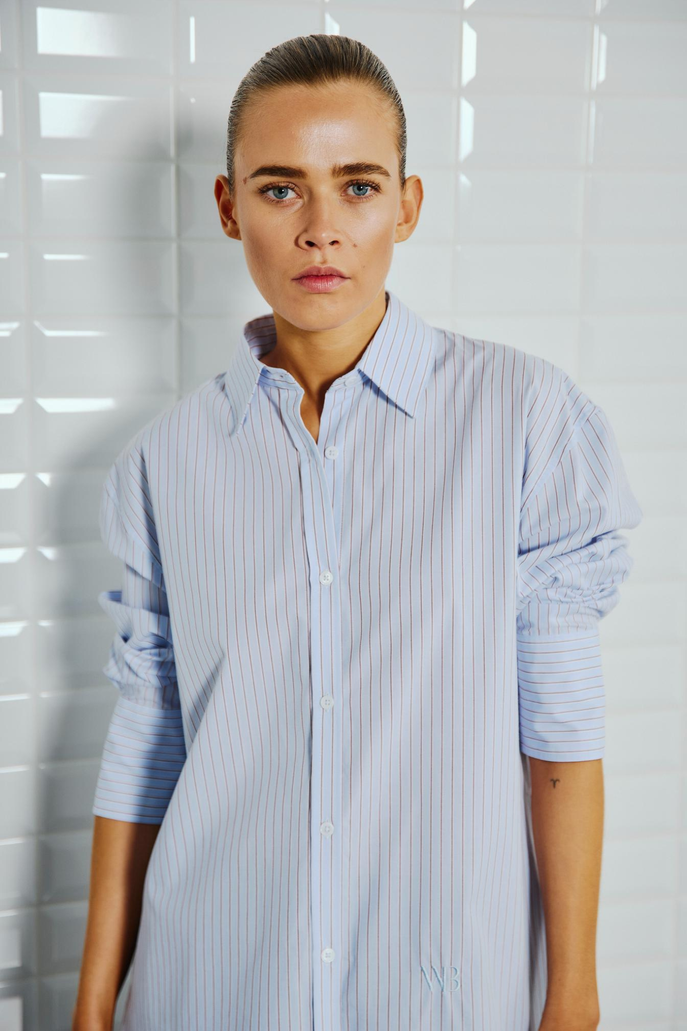 NOA LS STRIPED SHIRT - TRUE BLUE STRIPE