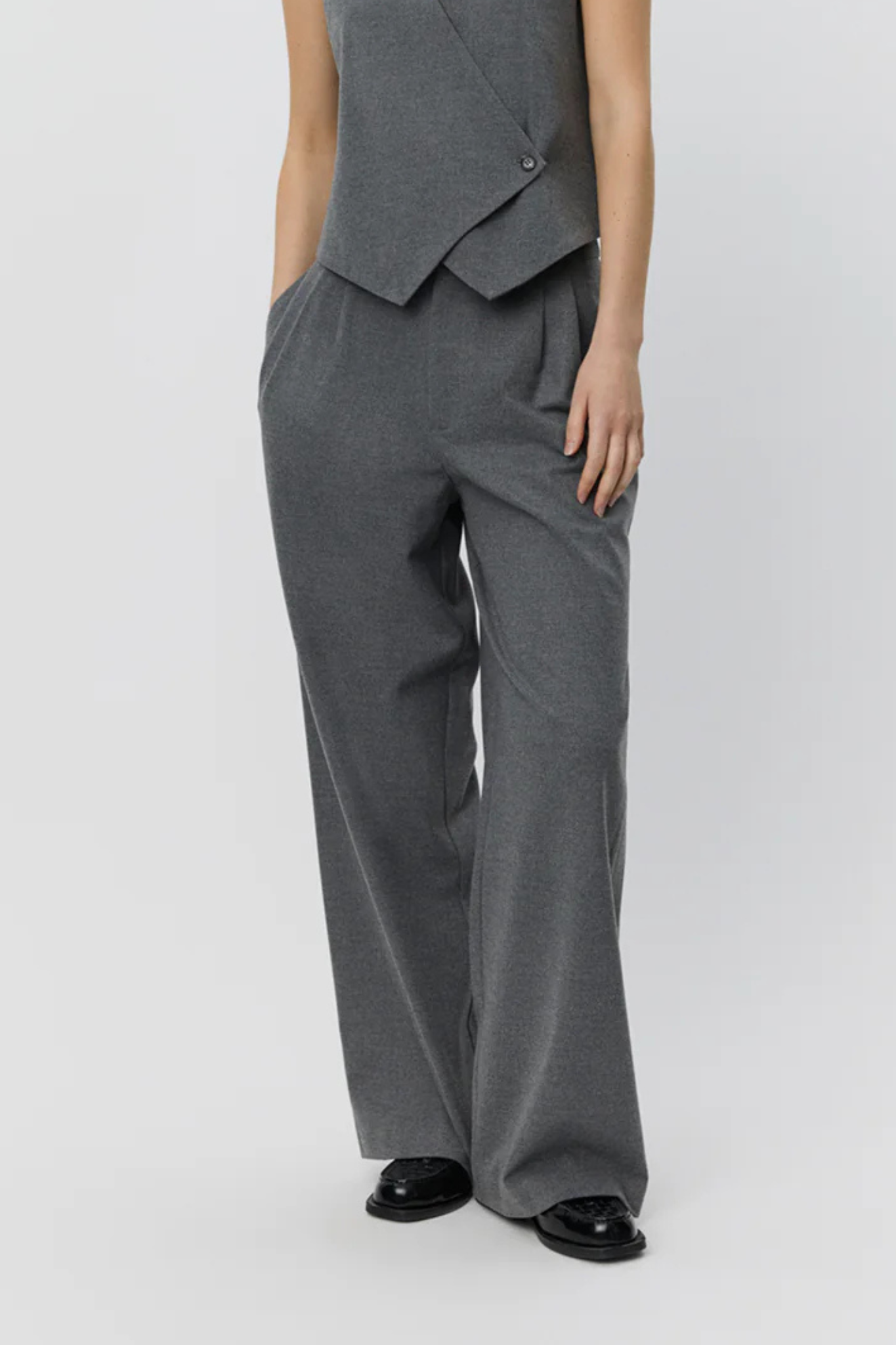 ROSALIND TROUSERS - GREY MELANGE